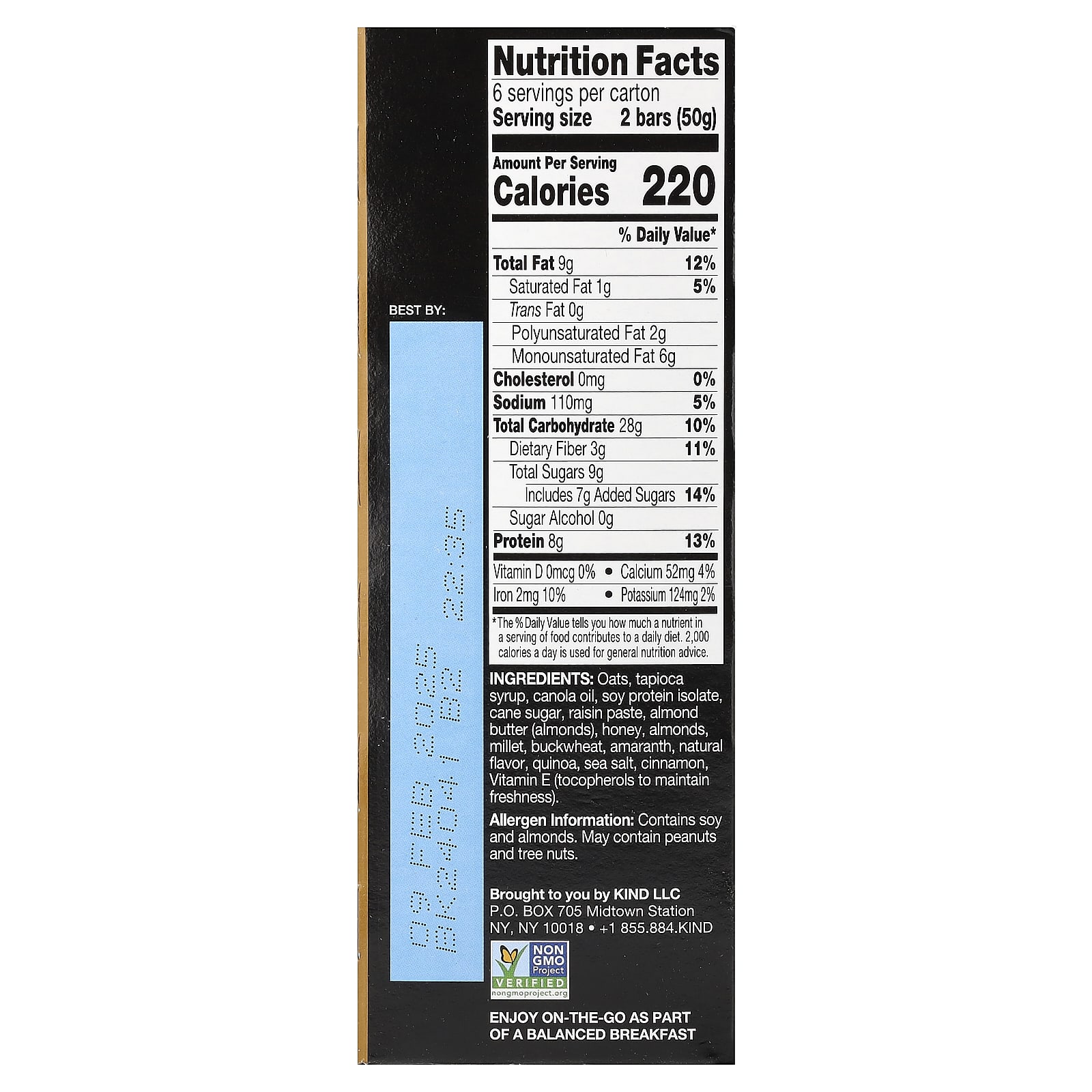 KIND Bars Breakfast Protein Bars, Almond Butter – 50 g — photo 2 sur 2