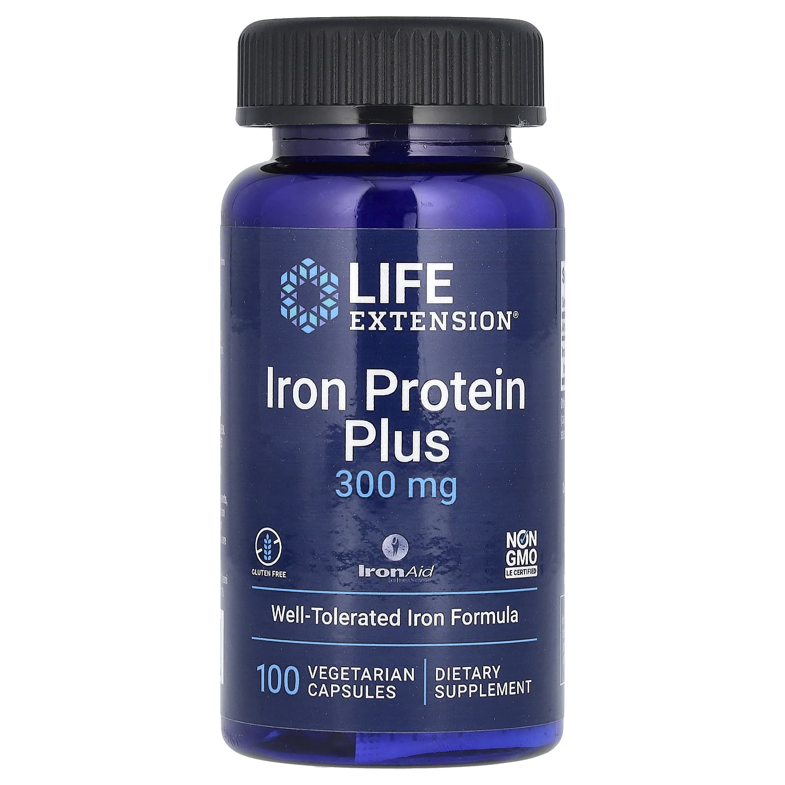 Life Extension Iron Protein Plus, IronAid – 100 gélules végétales — Tunisie
