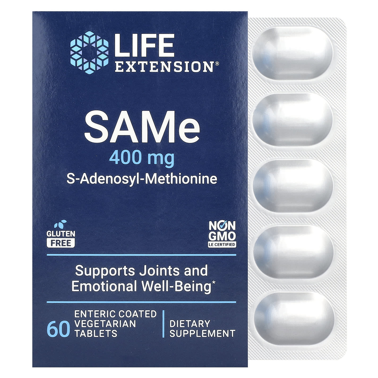 Life Extension SAMe S-Adenosyl-Methionine – 60 comprimés – 400 mg — Tunisie