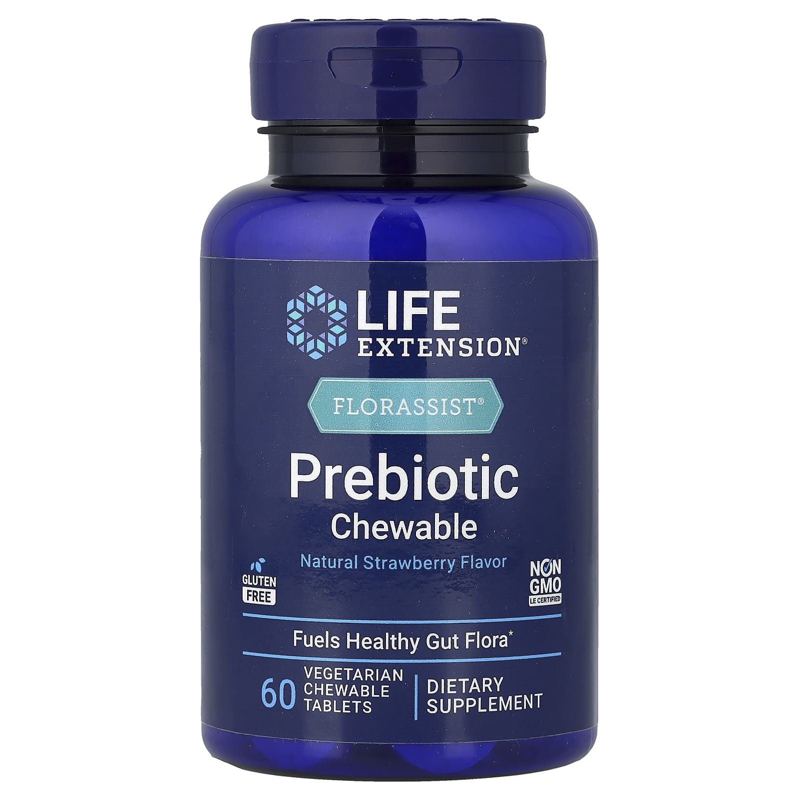Life Extension Florassist, Prebiotic Chewable, 60 Vegetarian Chewable Tablets (1, 400 mg per Tablet) – Natural Strawberry — Tunisie