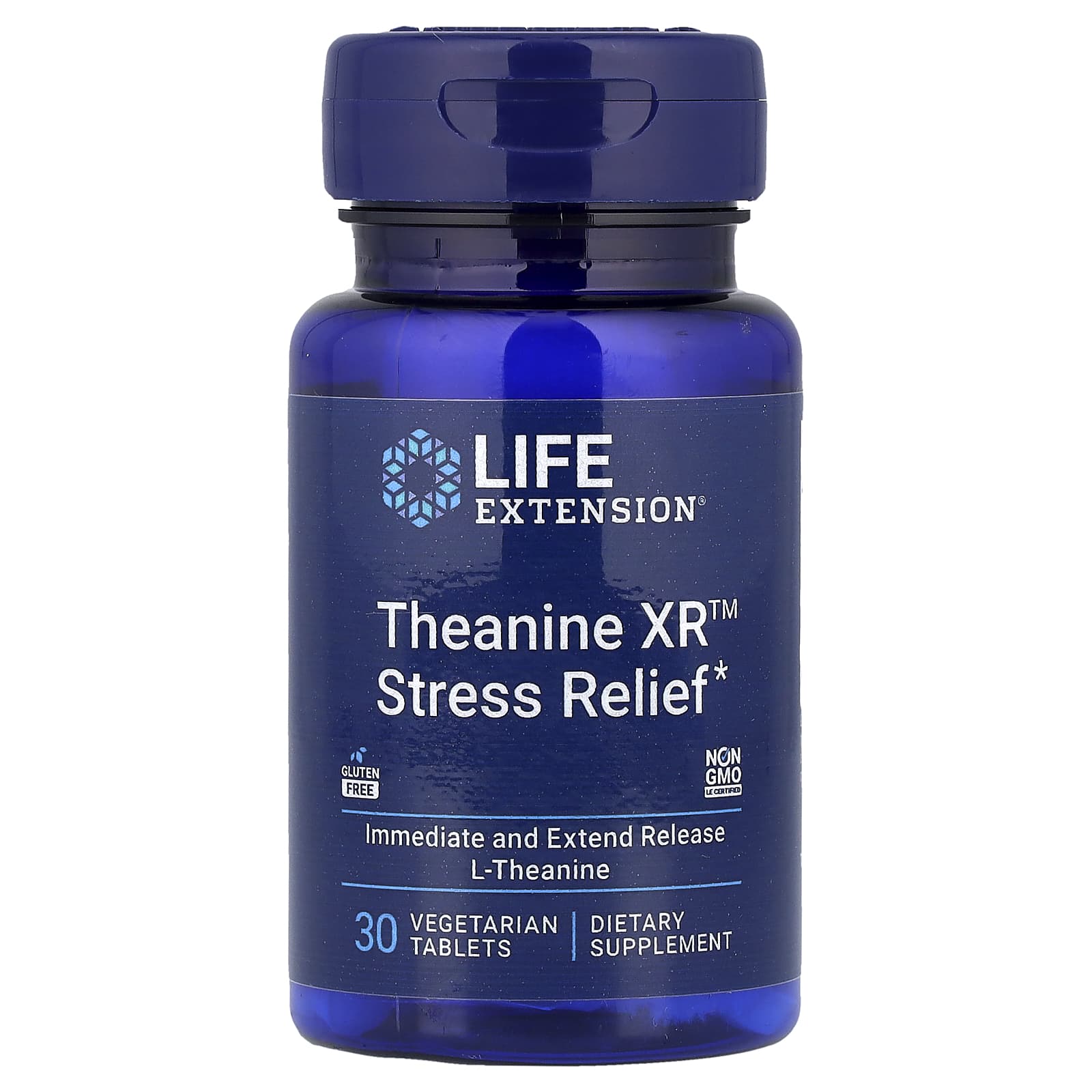 Life Extension Theanine XR Stress Relief, 30 Vegetarian Tablets — Tunisie