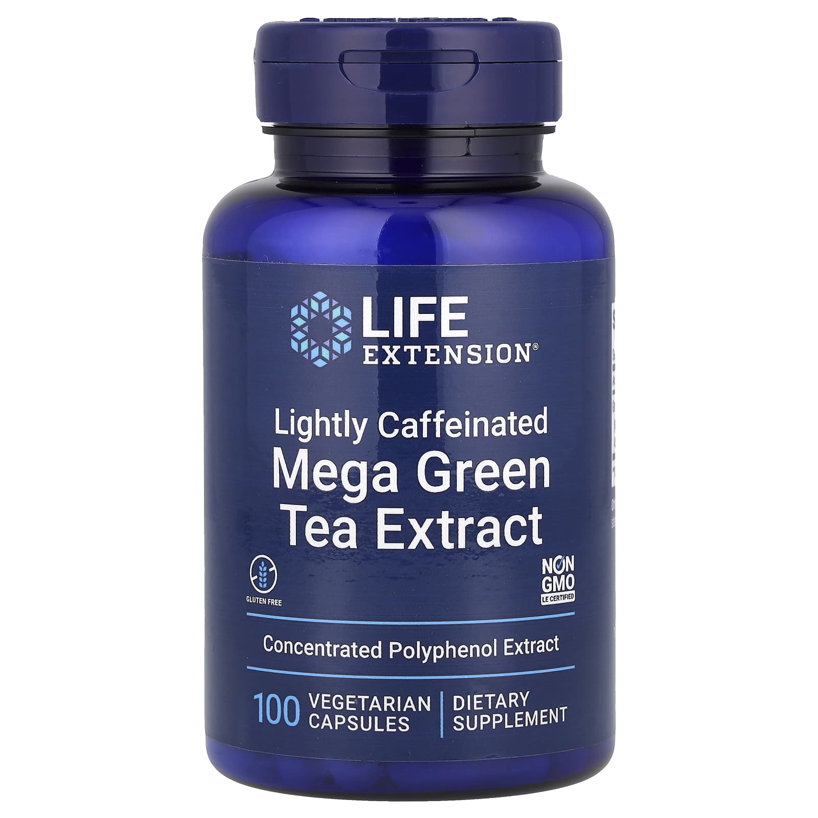 Life Extension Mega Green Tea Extract, Lightly Caffeinated – 100 gélules végétales — Tunisie
