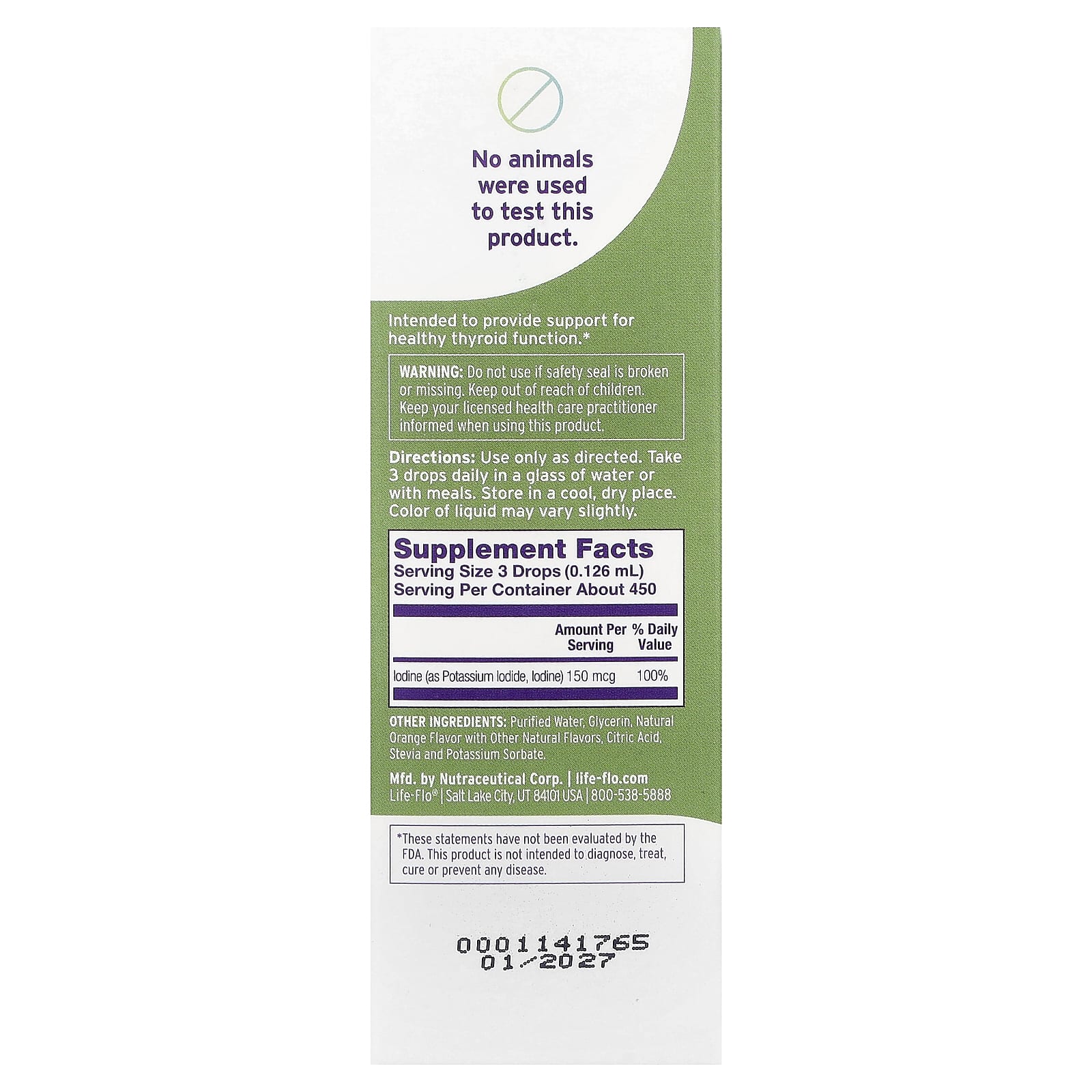 Life-flo Liquid Iodine Plus – Natural Orange – 59 ml — photo 2 sur 2