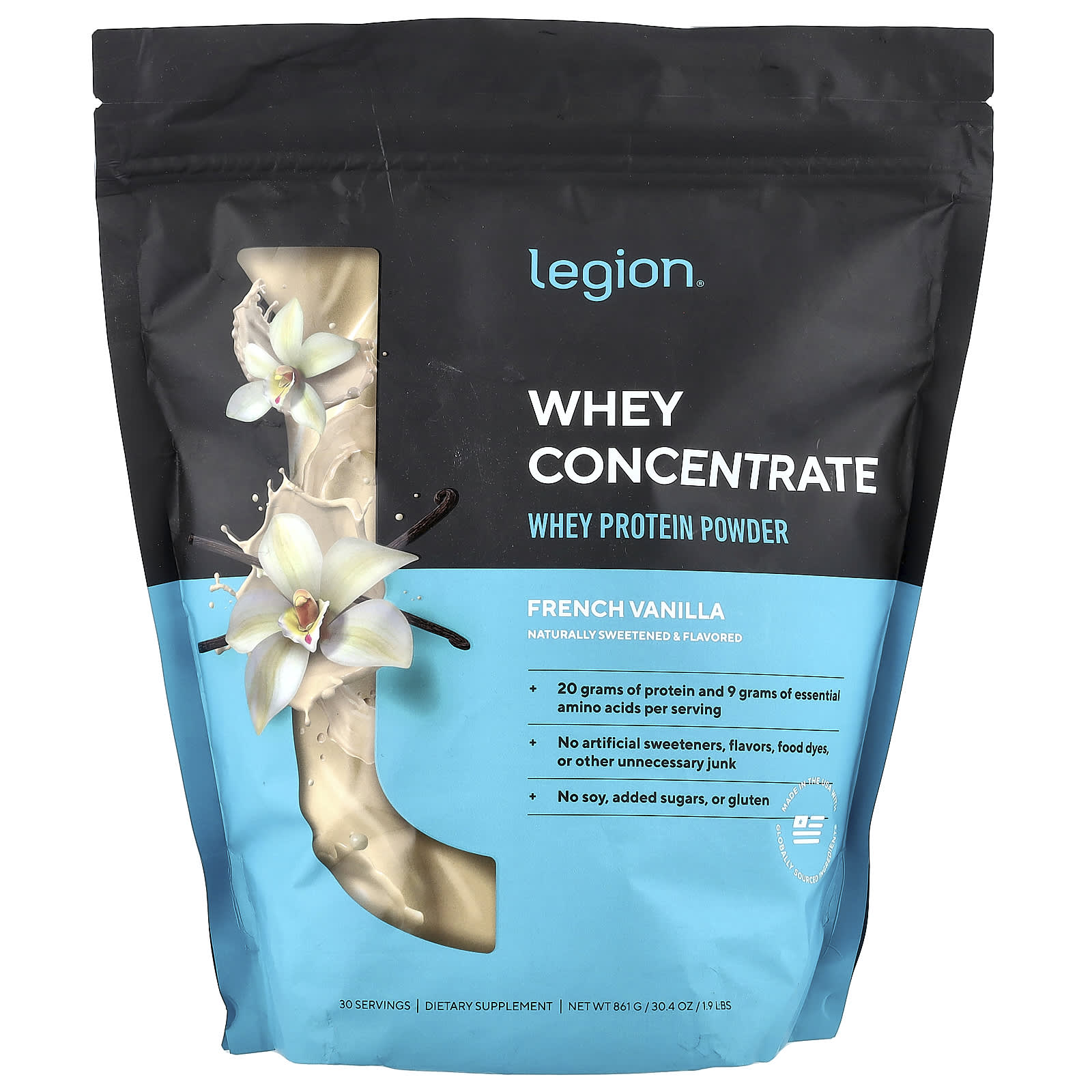 Legion Athletics Whey Concentrate, Whey Protein Powder – French Vanilla – 861 g — Tunisie