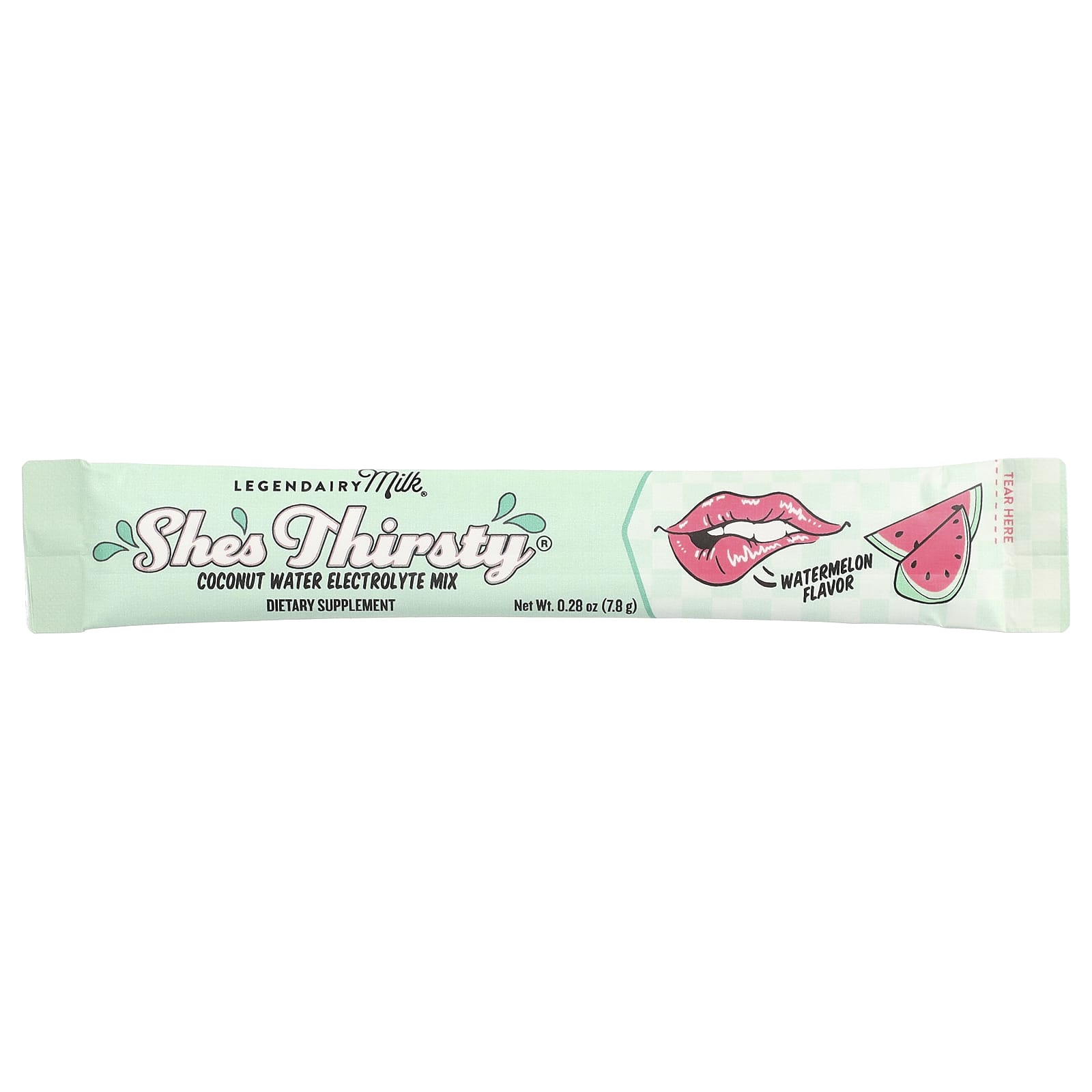 Legendairy Milk She's Thirsty, Watermelon (Box) – Coconut Water Electrolyte Mix – 7,8 g — étiquette 1