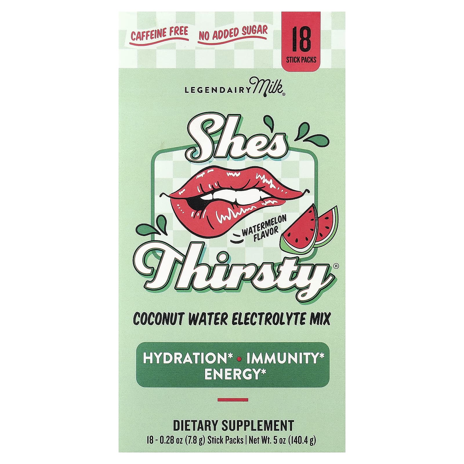 Legendairy Milk She's Thirsty, Watermelon (Box) – Coconut Water Electrolyte Mix – 7,8 g — Tunisie