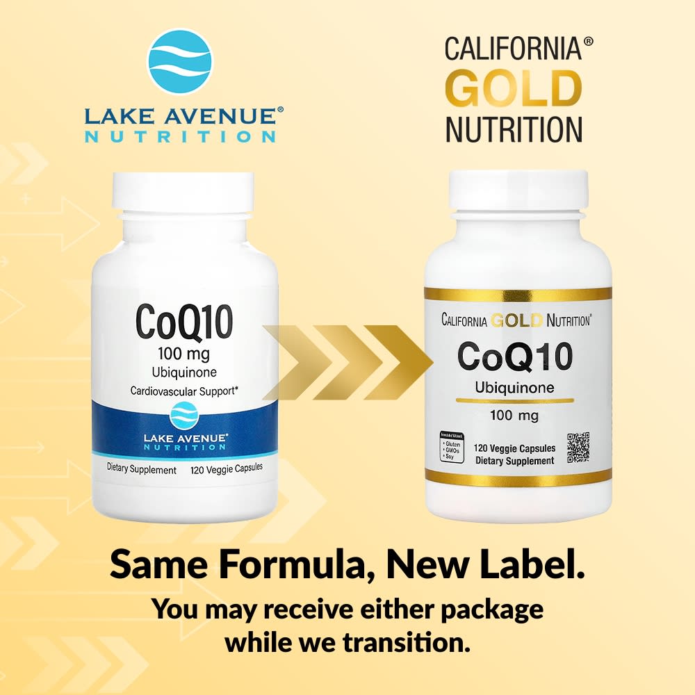 California Gold Nutrition CoQ10, USP Grade Ubiquinone – 120 gélules végétales — étiquette 1