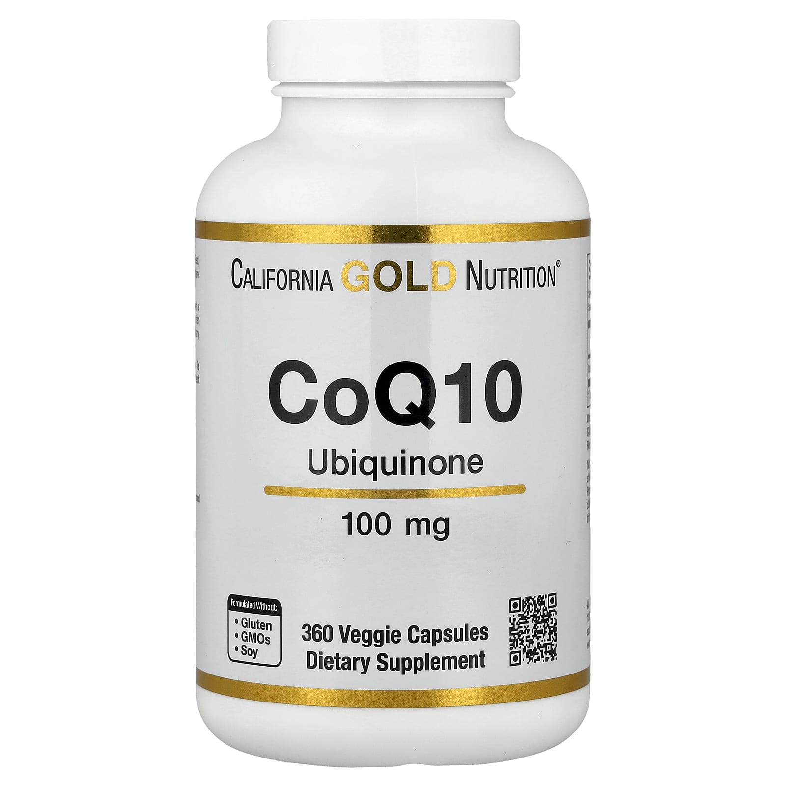 California Gold Nutrition CoQ10, USP Grade Ubiquinone – 360 gélules végétales — Tunisie