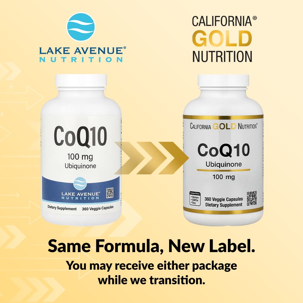 California Gold Nutrition CoQ10, USP Grade Ubiquinone – 360 gélules végétales — étiquette 1