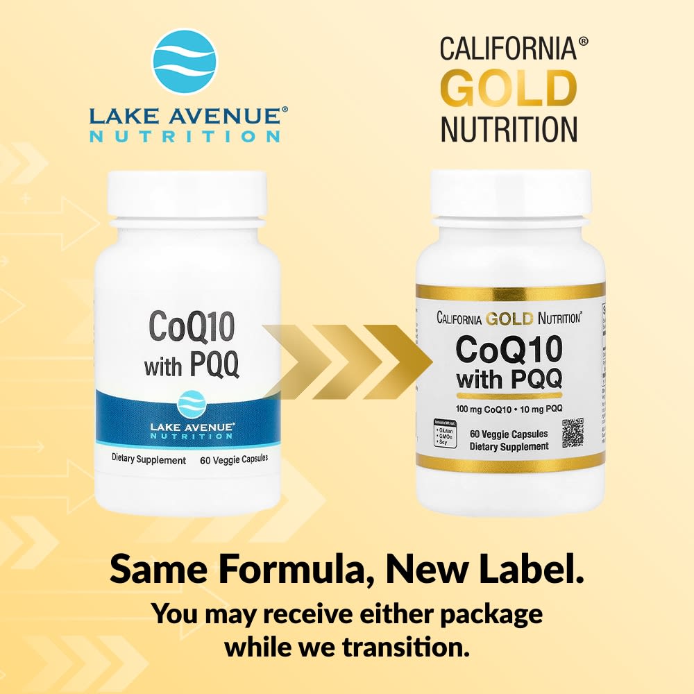 California Gold Nutrition CoQ10 with PQQ – 60 gélules végétales — étiquette 1