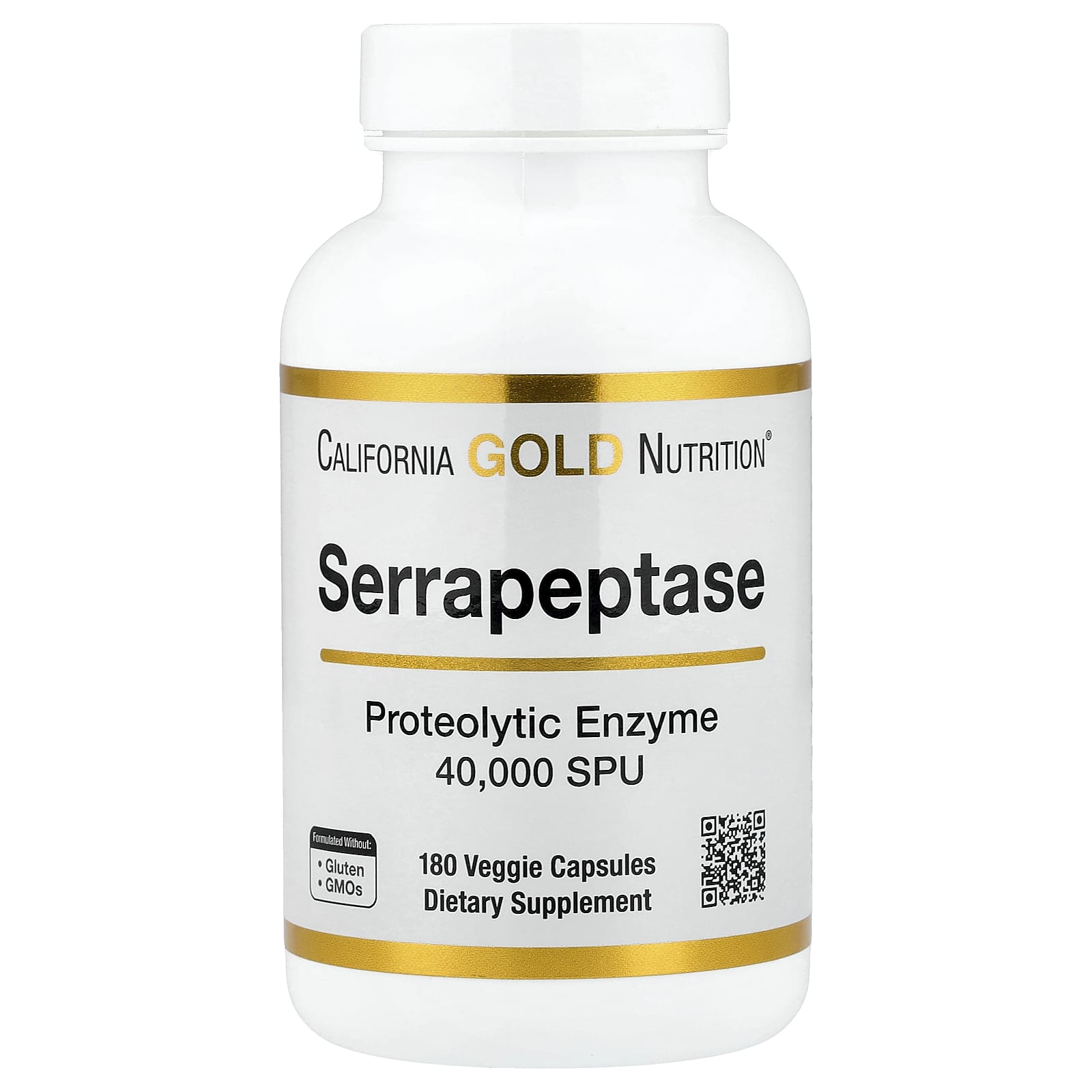 California Gold Nutrition Serrapeptase, Proteolytic Enzyme – 40,000 SPUs – 180 gélules végétales — Tunisie