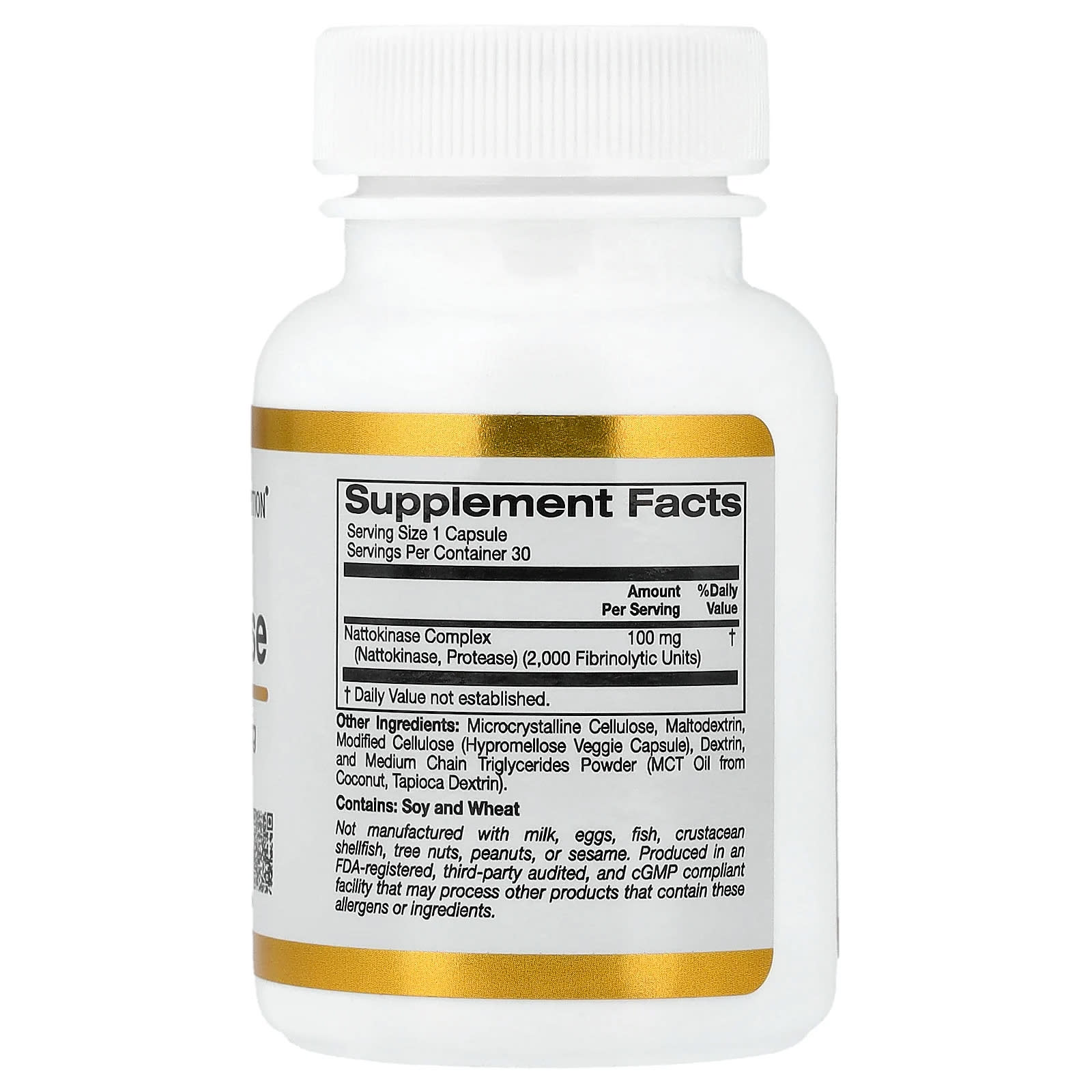 California Gold Nutrition Nattokinase, Proteolytic Enzyme – 30 gélules végétales — photo 2 sur 2