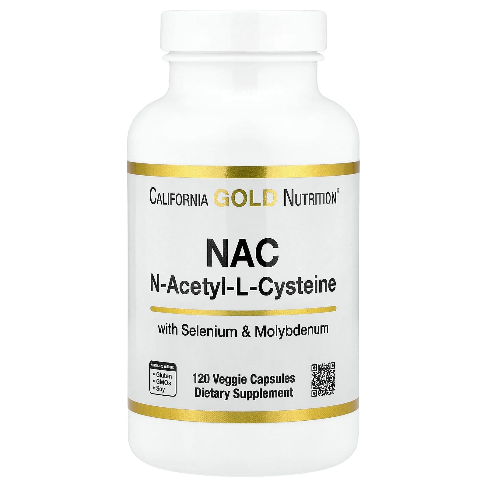 California Gold Nutrition N-Acetyl-L-Cysteine with Selenium & Molybdenum – 120 gélules végétales — Tunisie