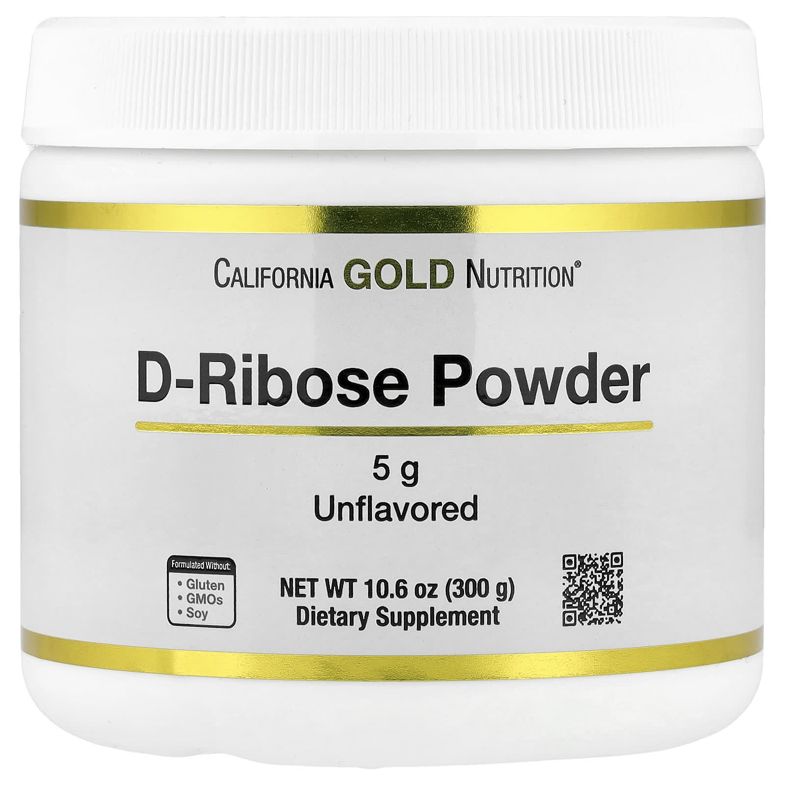California Gold Nutrition D-Ribose Powder – Sans arôme – 300 g — Tunisie