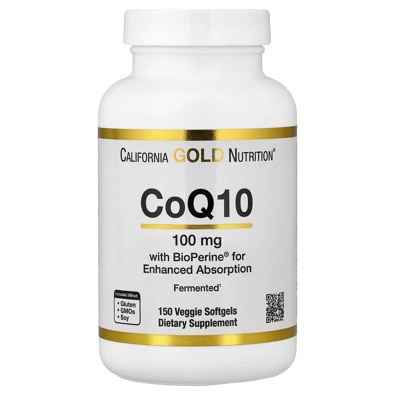 California Gold Nutrition CoQ10 with Bioperine Black Pepper Extract, 150 Veggie Softgels — Tunisie