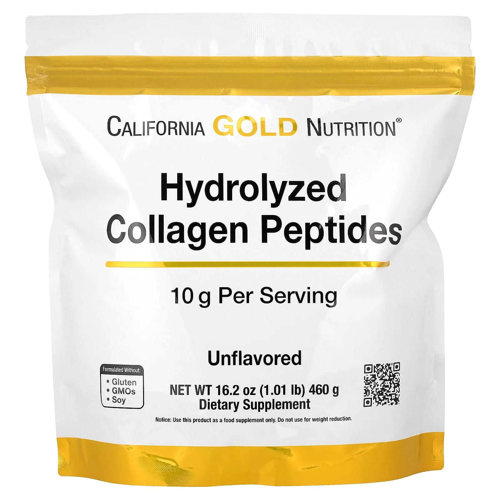 California Gold Nutrition Hydrolyzed Collagen Peptides, Type I & III – Sans arôme – 460 g — Tunisie