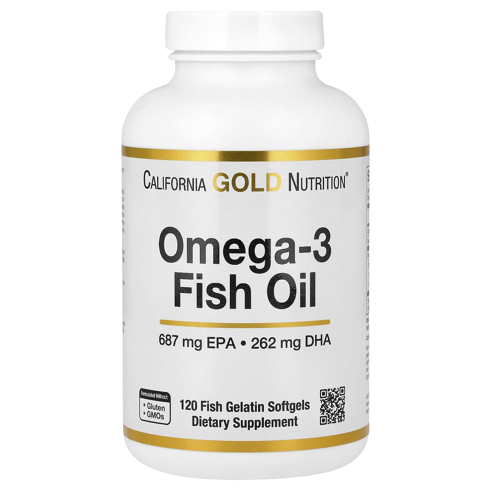 California Gold Nutrition Omega-3 Fish Oil, 120 Fish Gelatin Softgels (1, 250 mg per Softgel) — Tunisie