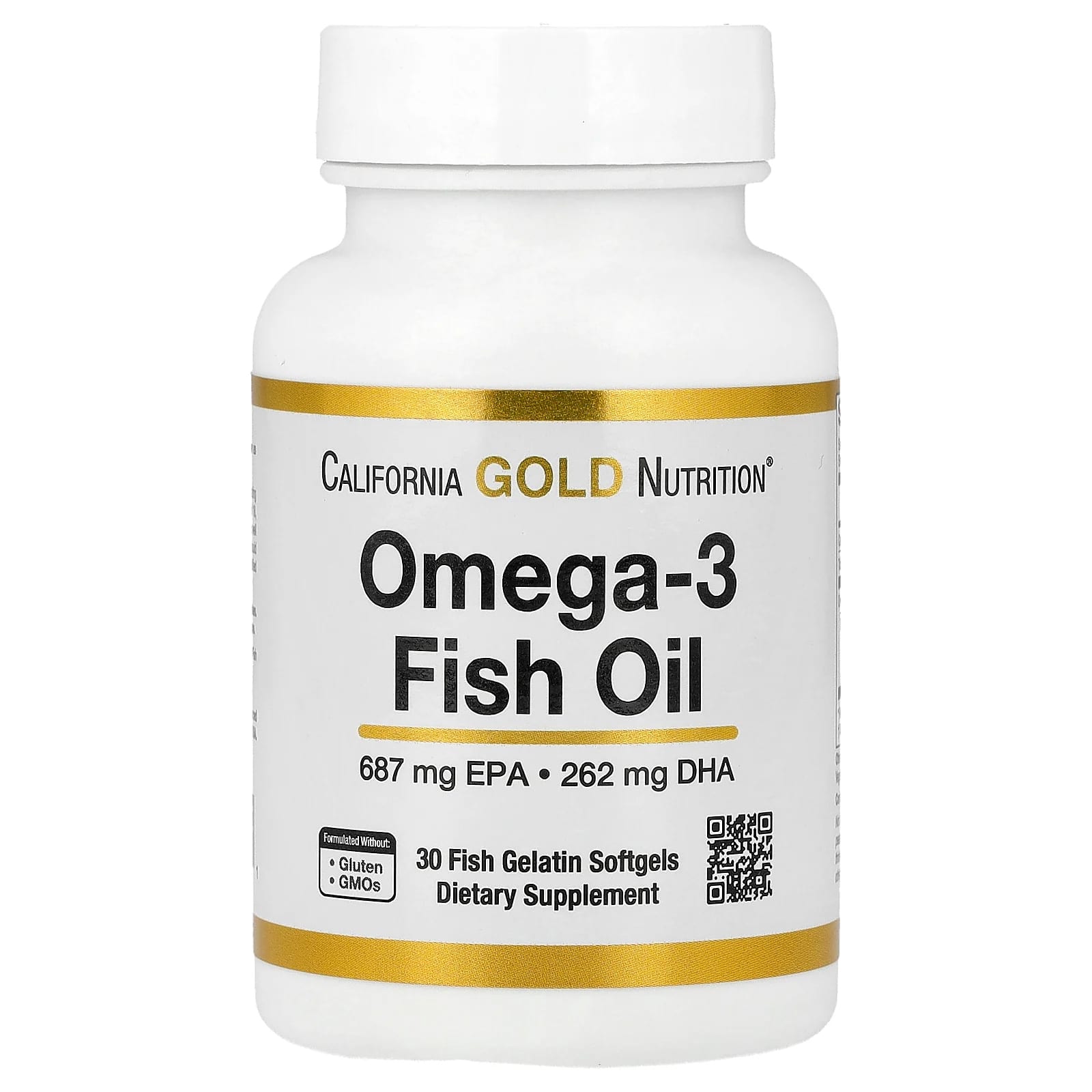 California Gold Nutrition Omega-3 Fish Oil, 30 Fish Gelatin Softgels (1, 250 mg per Softgel) — Tunisie