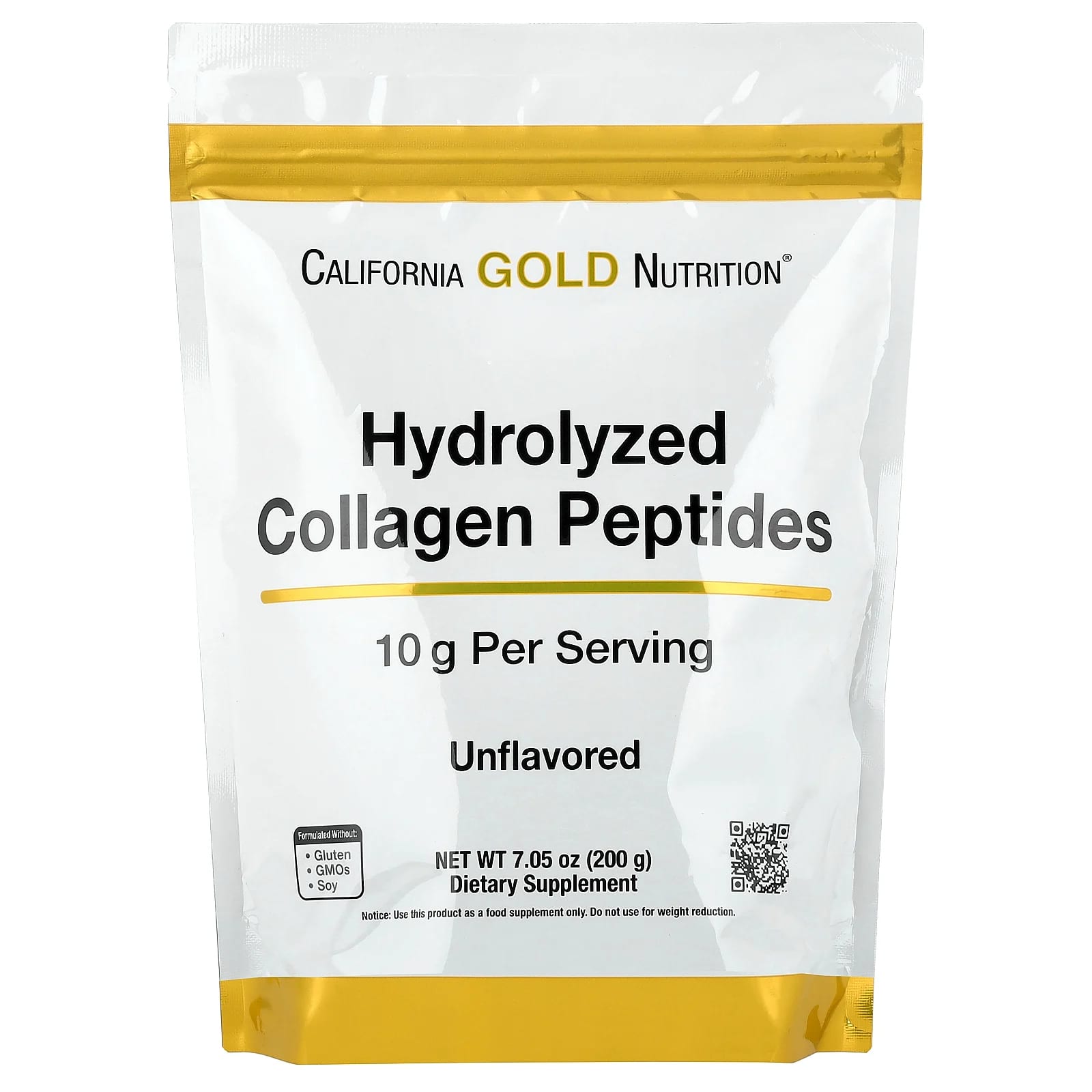 California Gold Nutrition Hydrolyzed Collagen Peptides, Type I & III – Sans arôme – 200 g — Tunisie