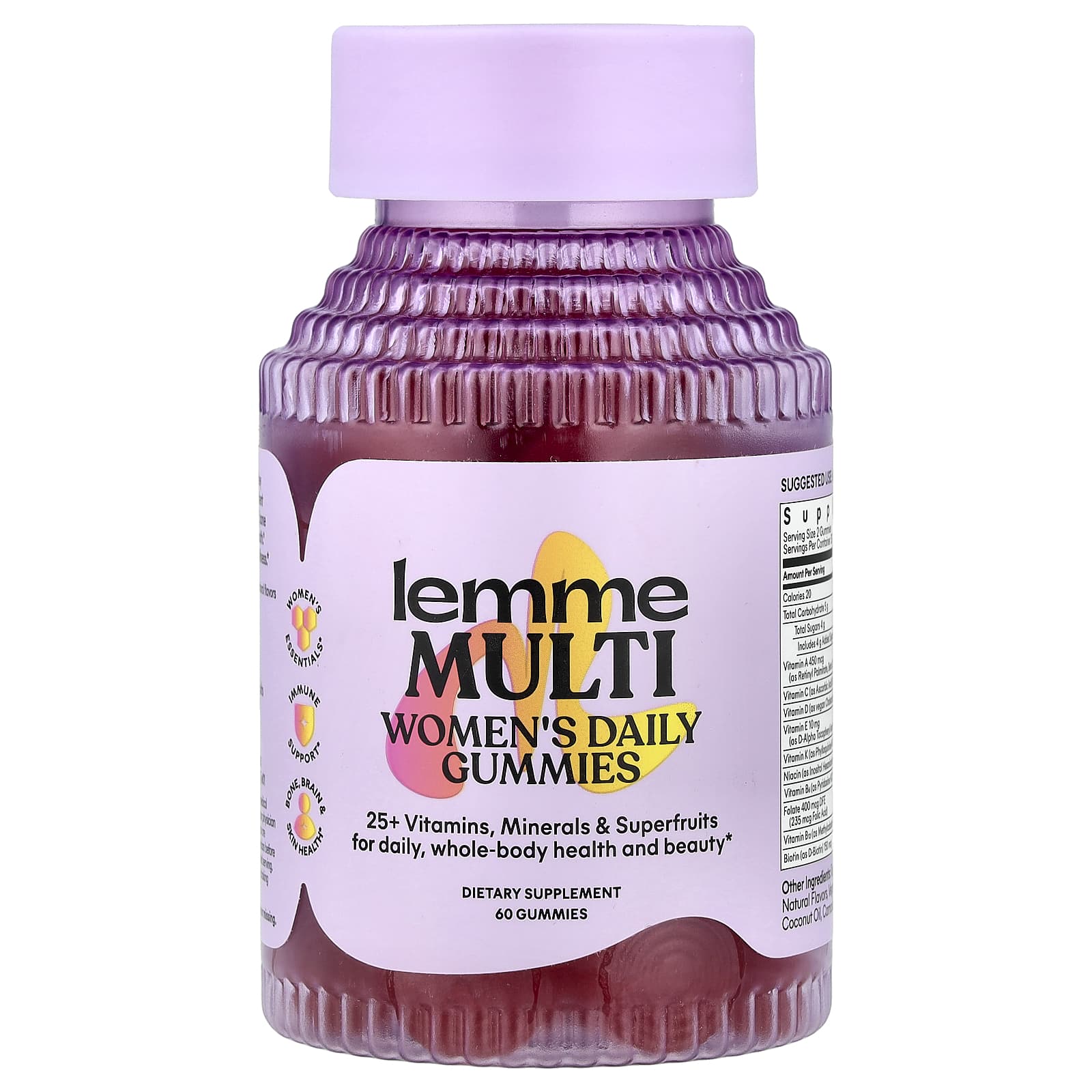 Lemme Multi, Women's Daily Gummies – Raspberry Orange – 60 gommes — Tunisie