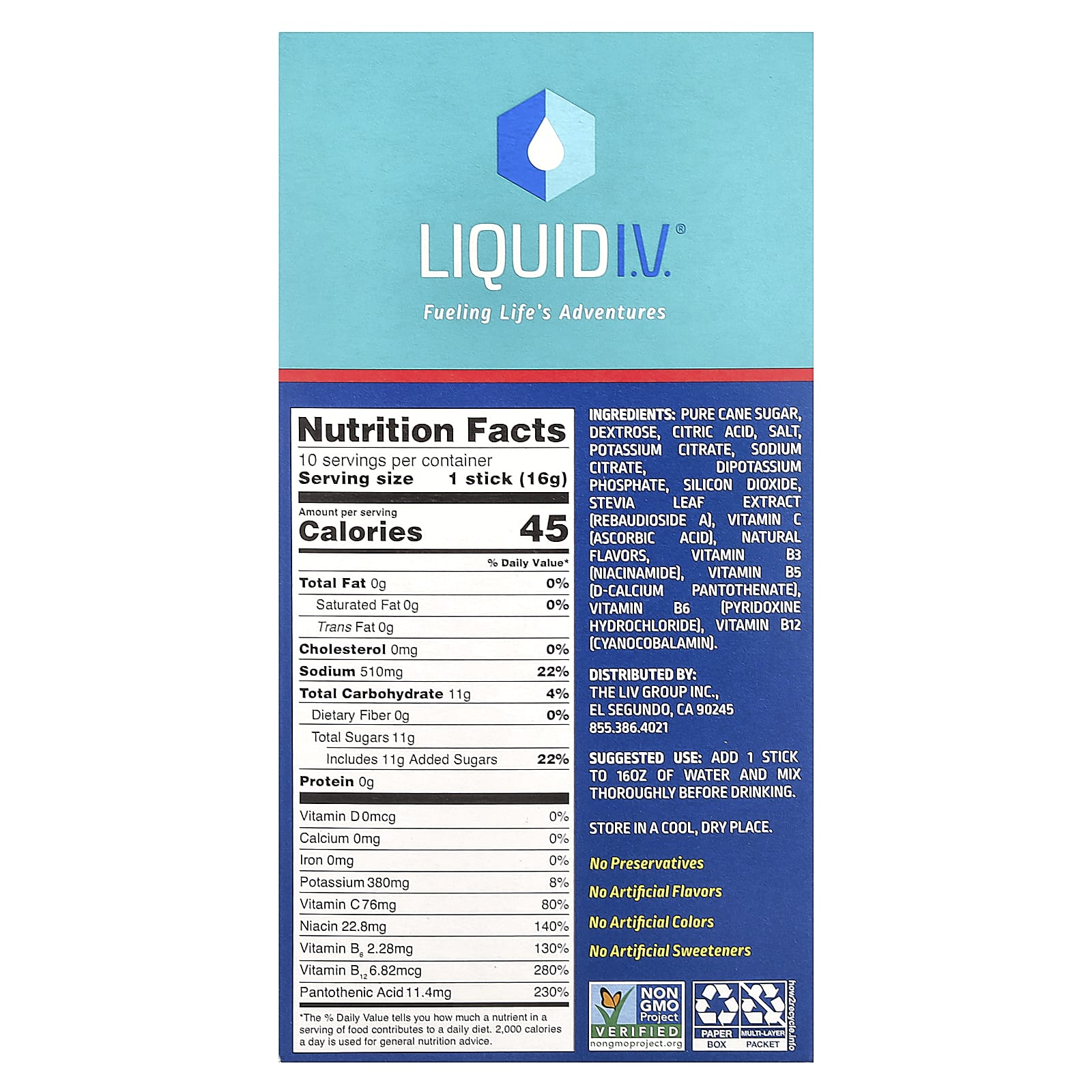 Liquid I.V. Hydration Multiplier, Electrolyte Drink Mix – Strawberry – 16 g — photo 2 sur 2