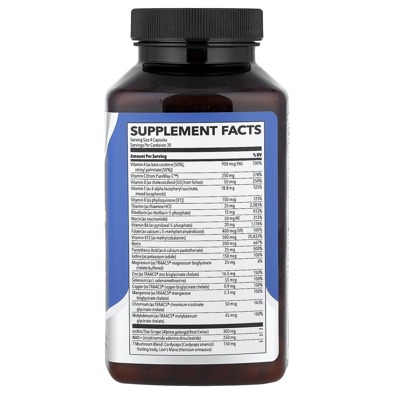 LifeSeasons Therapeutics, Men's Multivitamin, High Potency – 120 gélules végétales — photo 2 sur 2