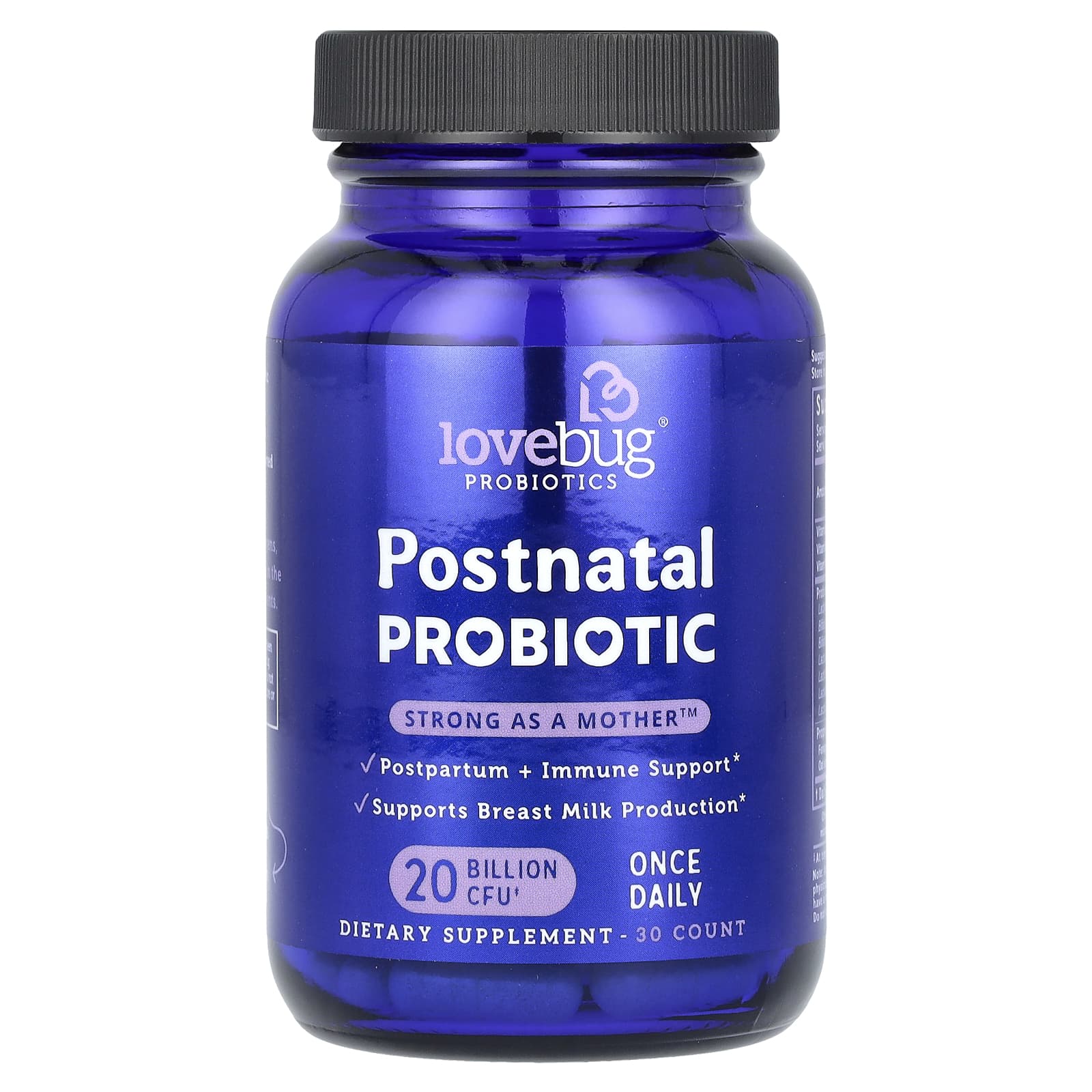 LoveBug Probiotics Postnatal Probiotic – 30 gélules — étiquette 1