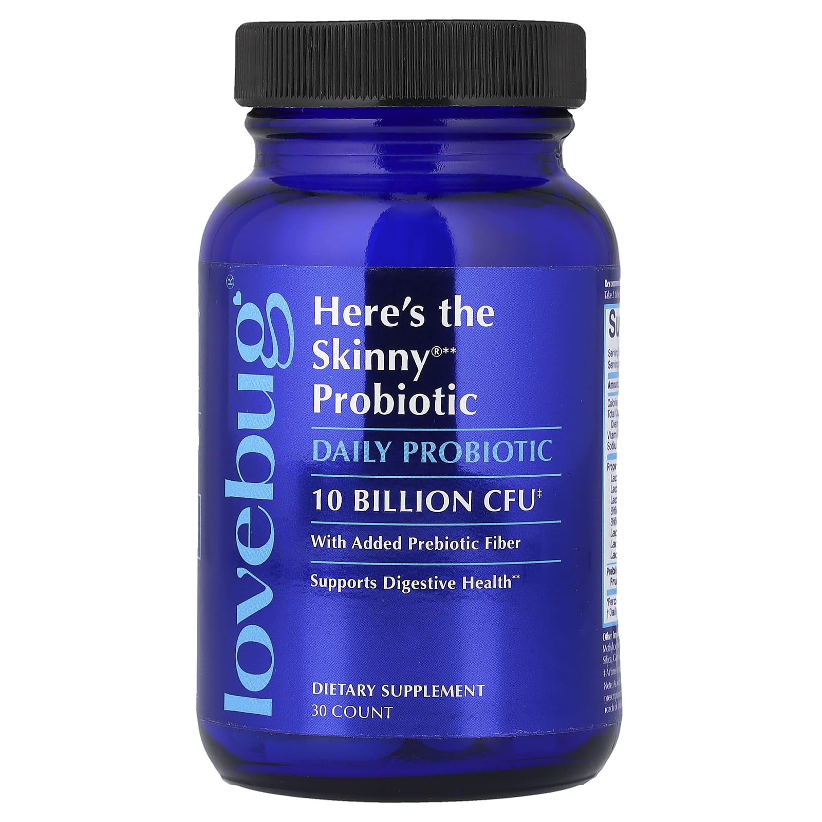 LoveBug Probiotics Here's The Skinny Probiotic – 30 comprimés — étiquette 1