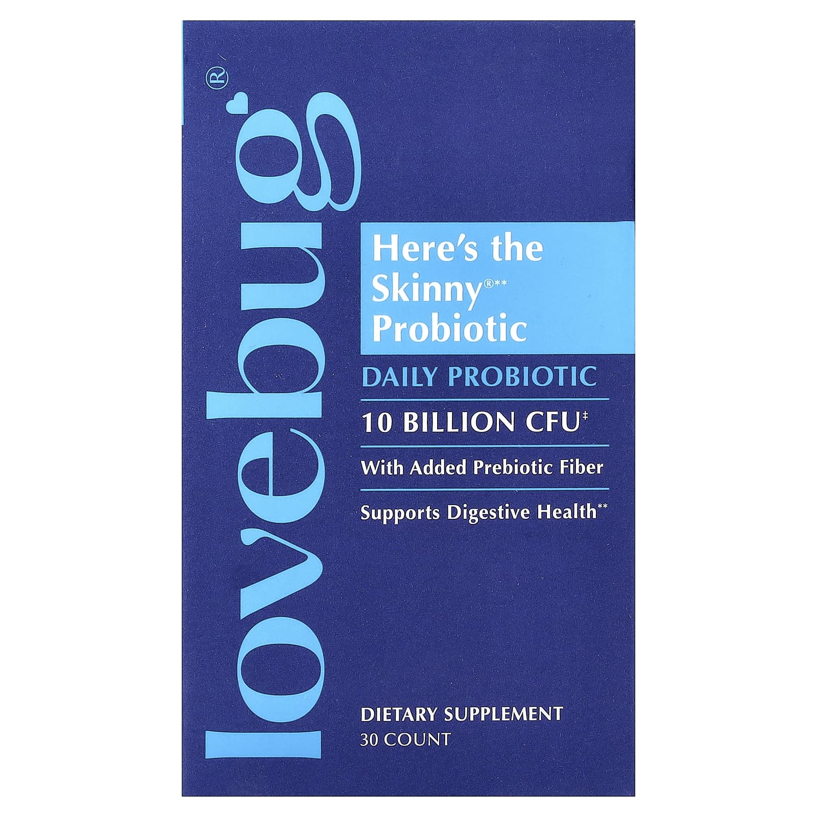 LoveBug Probiotics Here's The Skinny Probiotic – 30 comprimés — Tunisie
