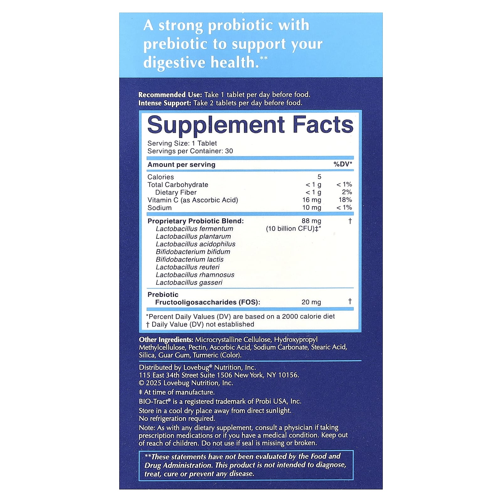 LoveBug Probiotics Here's The Skinny Probiotic – 30 comprimés — photo 2 sur 2