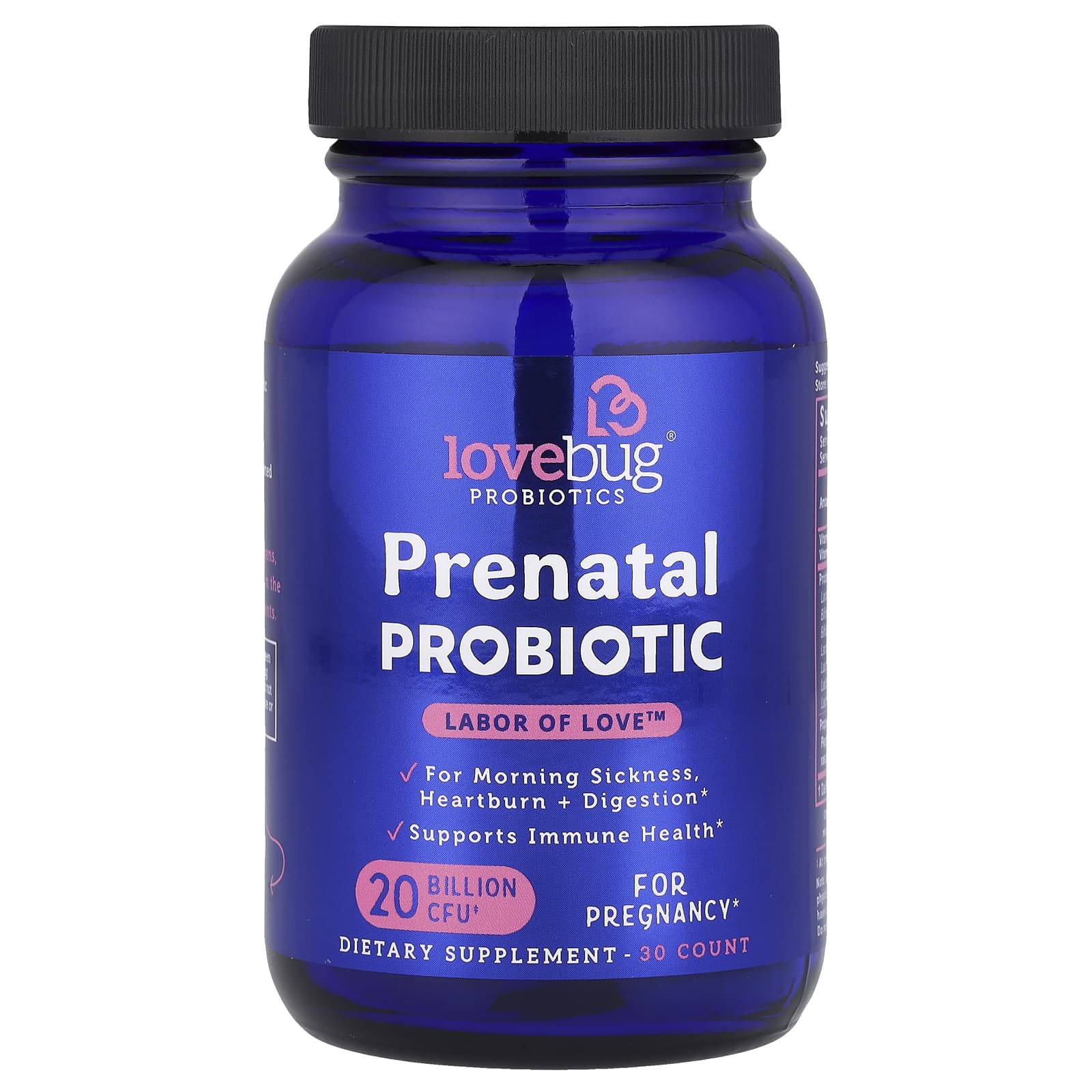 LoveBug Probiotics Prenatal Probiotic – 30 gélules — étiquette 1
