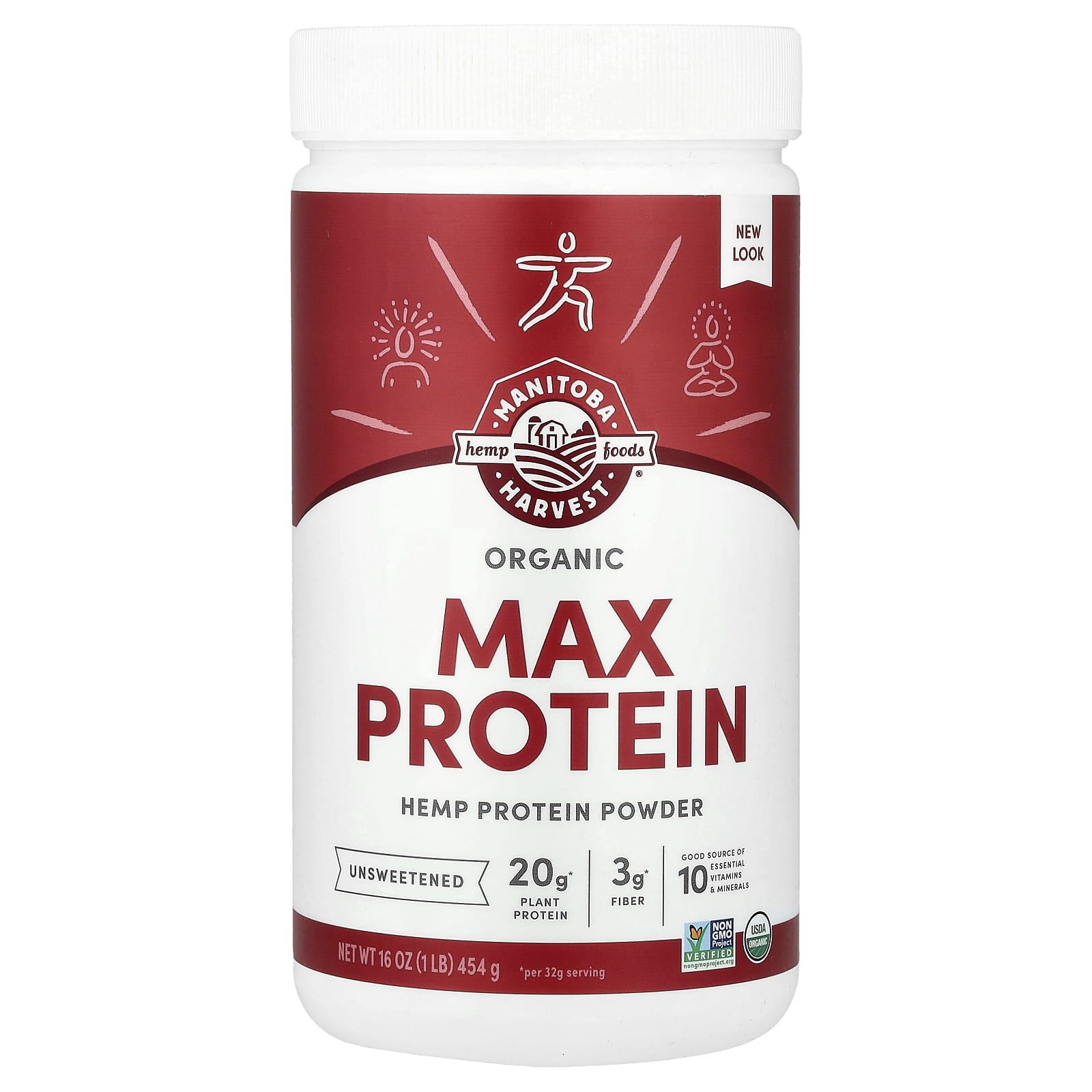 Manitoba Harvest Organic Max Protein Powder, Unsweetened – 454 g — Tunisie