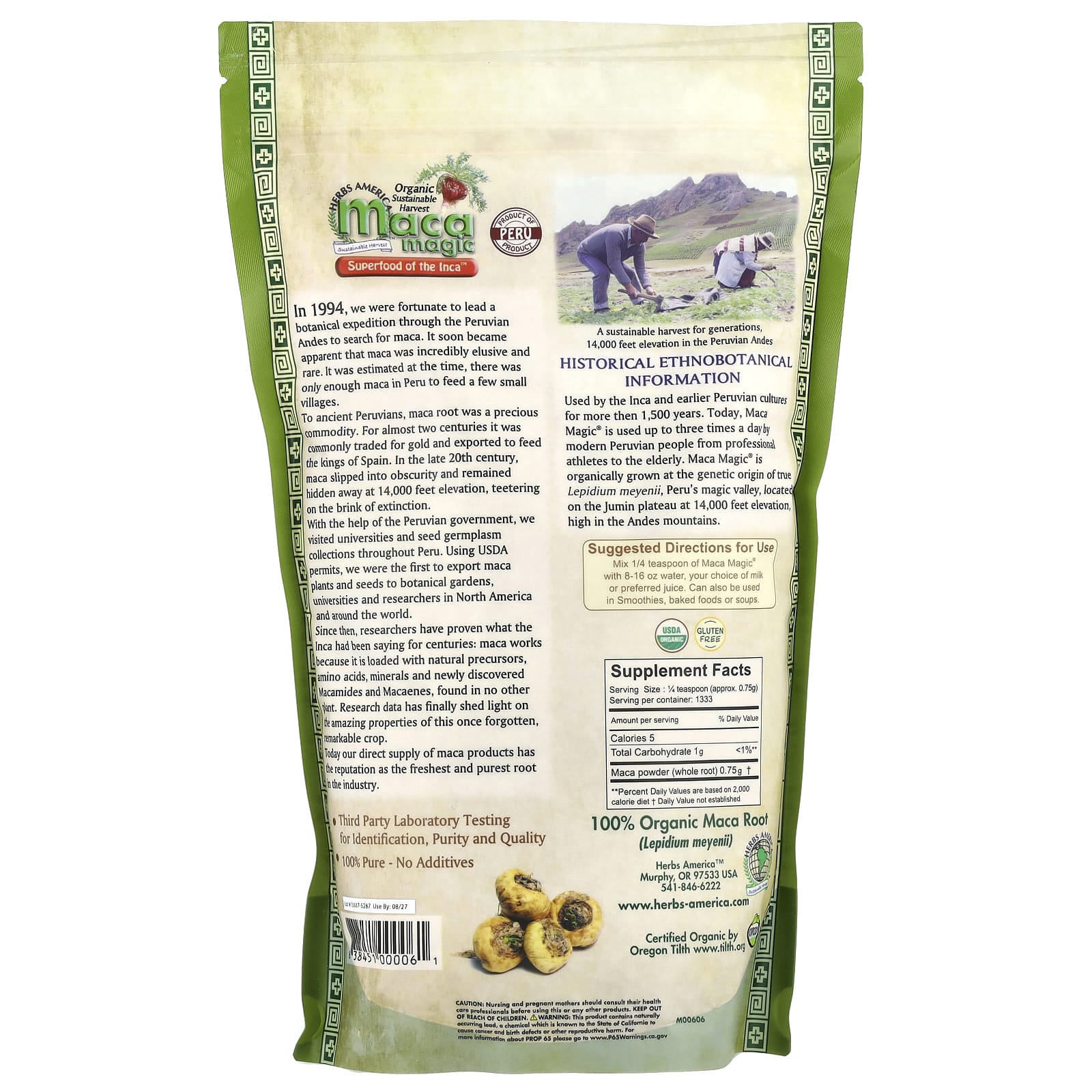 Maca Magic Organic 100% Pure Maca Root Powder – 1000 g — photo 2 sur 2