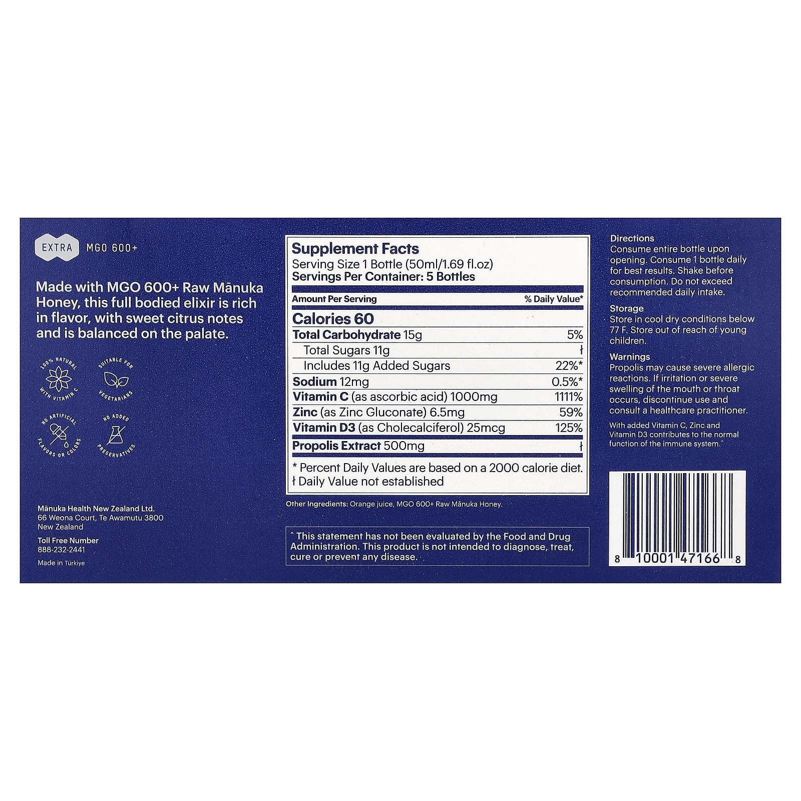 Manuka Health Immunity Elixir Shots – 50 ml — photo 2 sur 2