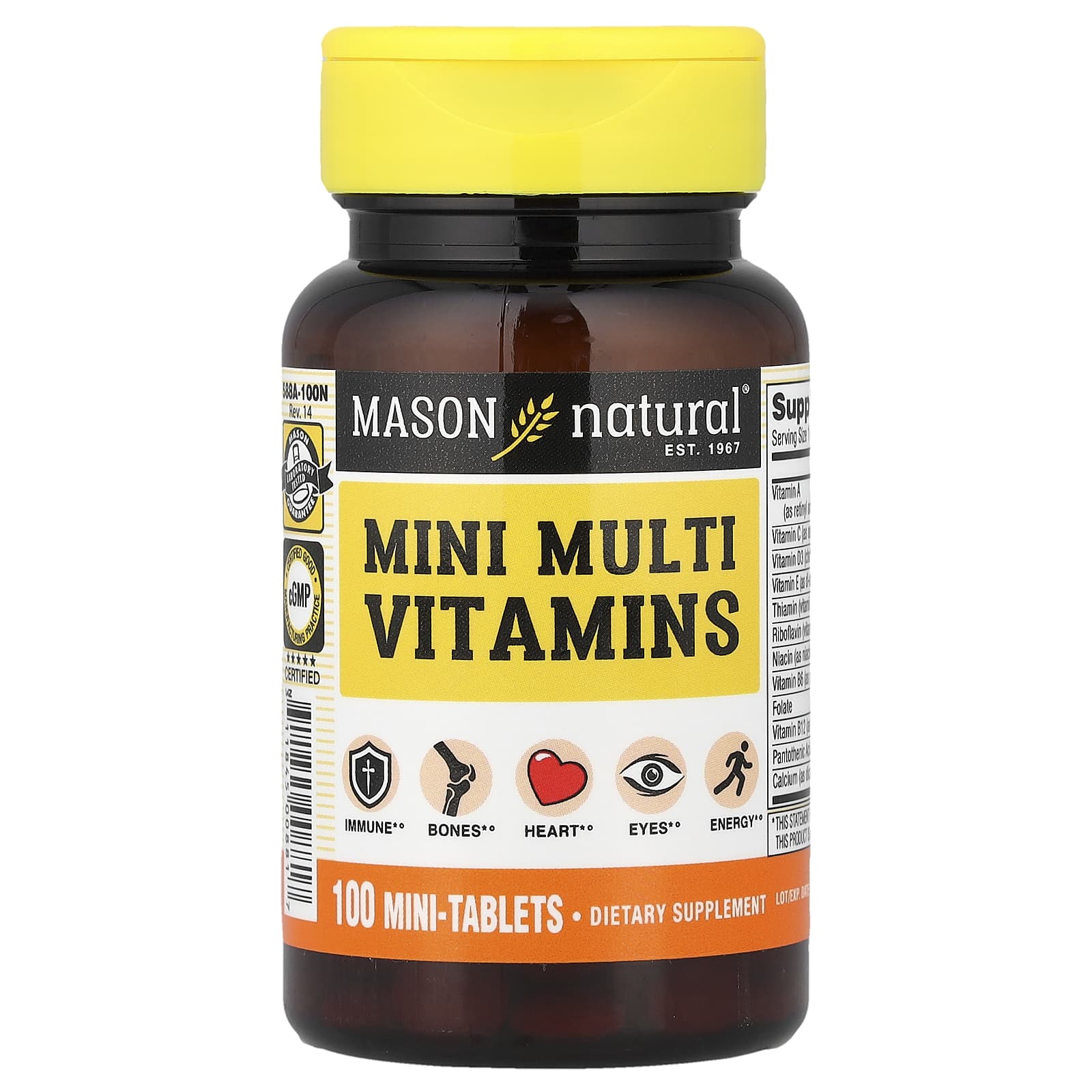 Mason Natural Mini Multi Vitamins, 100 Mini-Tablets — Tunisie