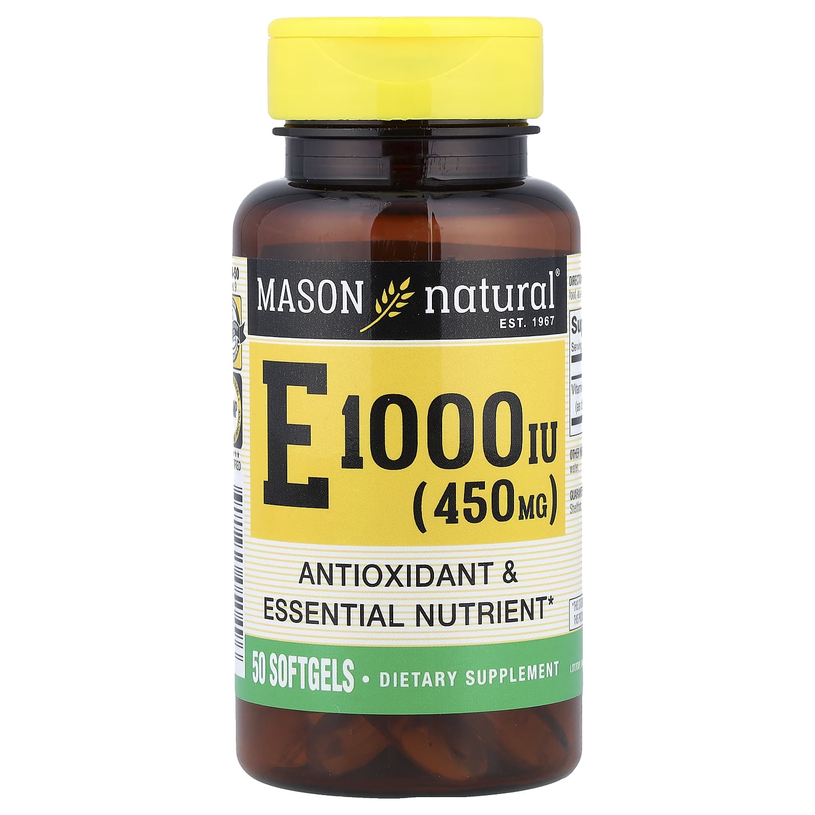 Mason Natural Vitamin E – 50 capsules molles — Tunisie