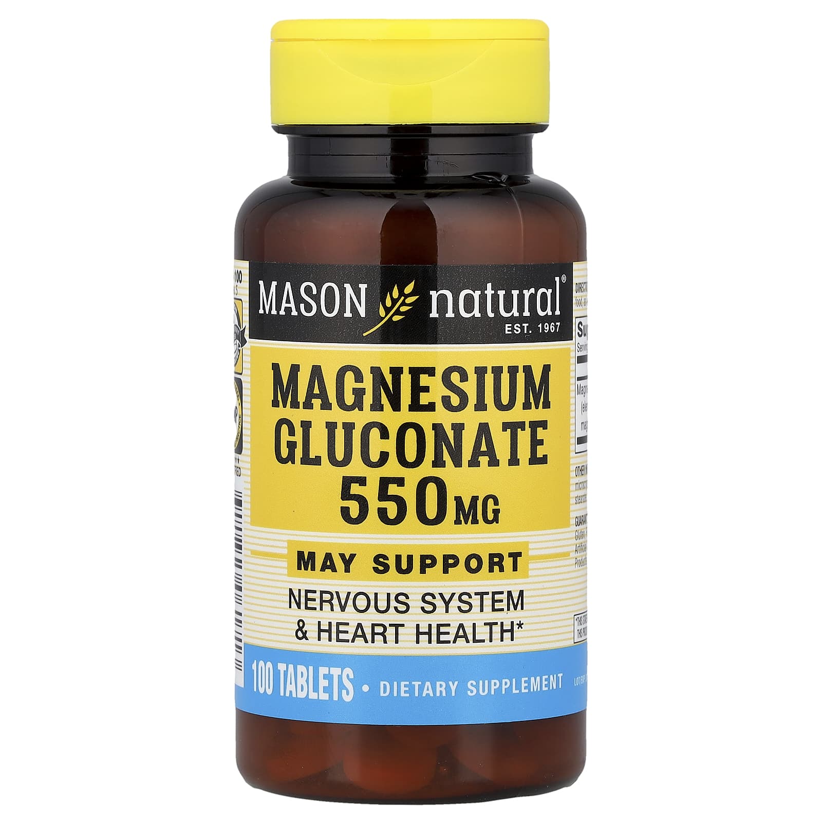 Mason Natural Magnesium Gluconate – 100 comprimés — Tunisie