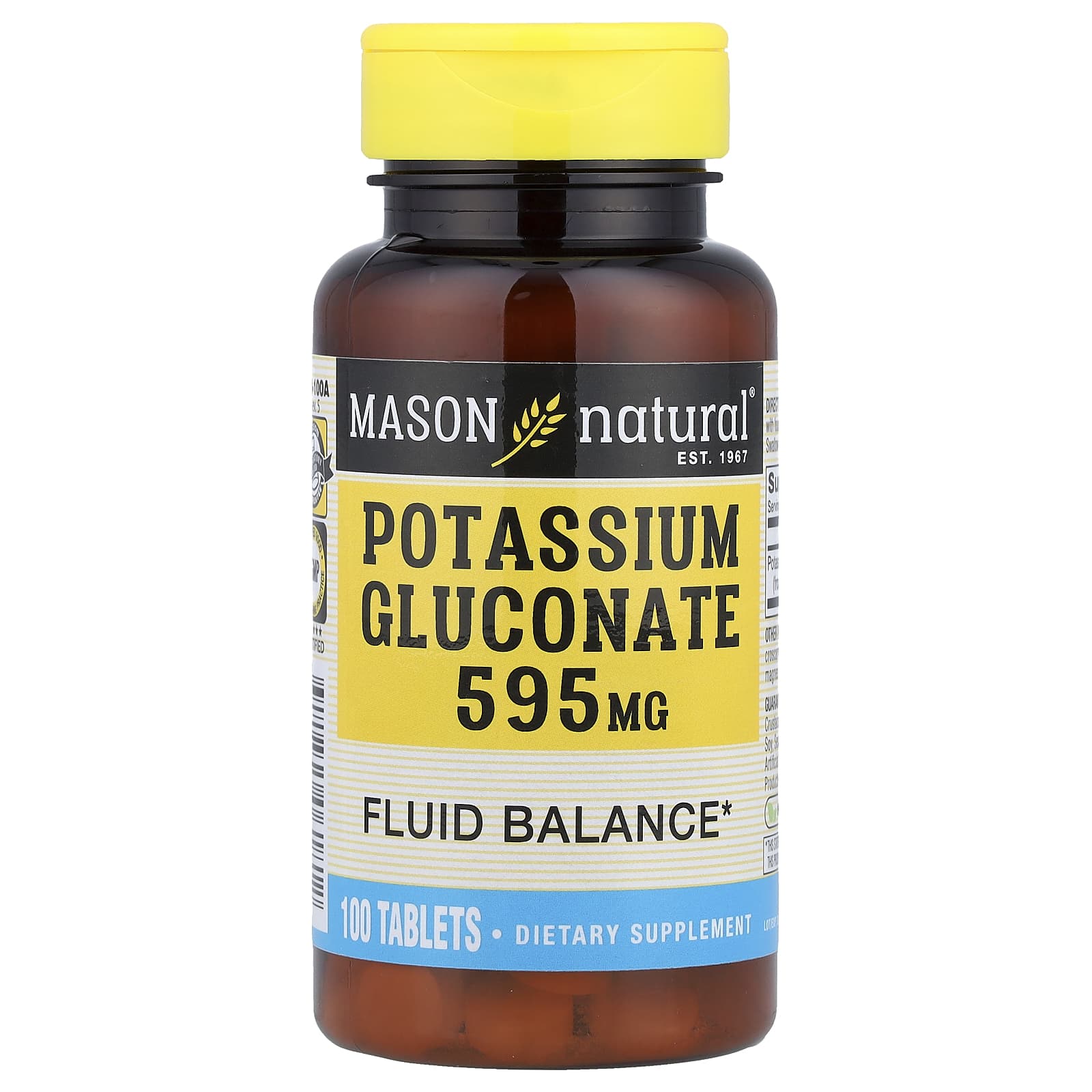Mason Natural Potassium Gluconate – 100 comprimés — Tunisie