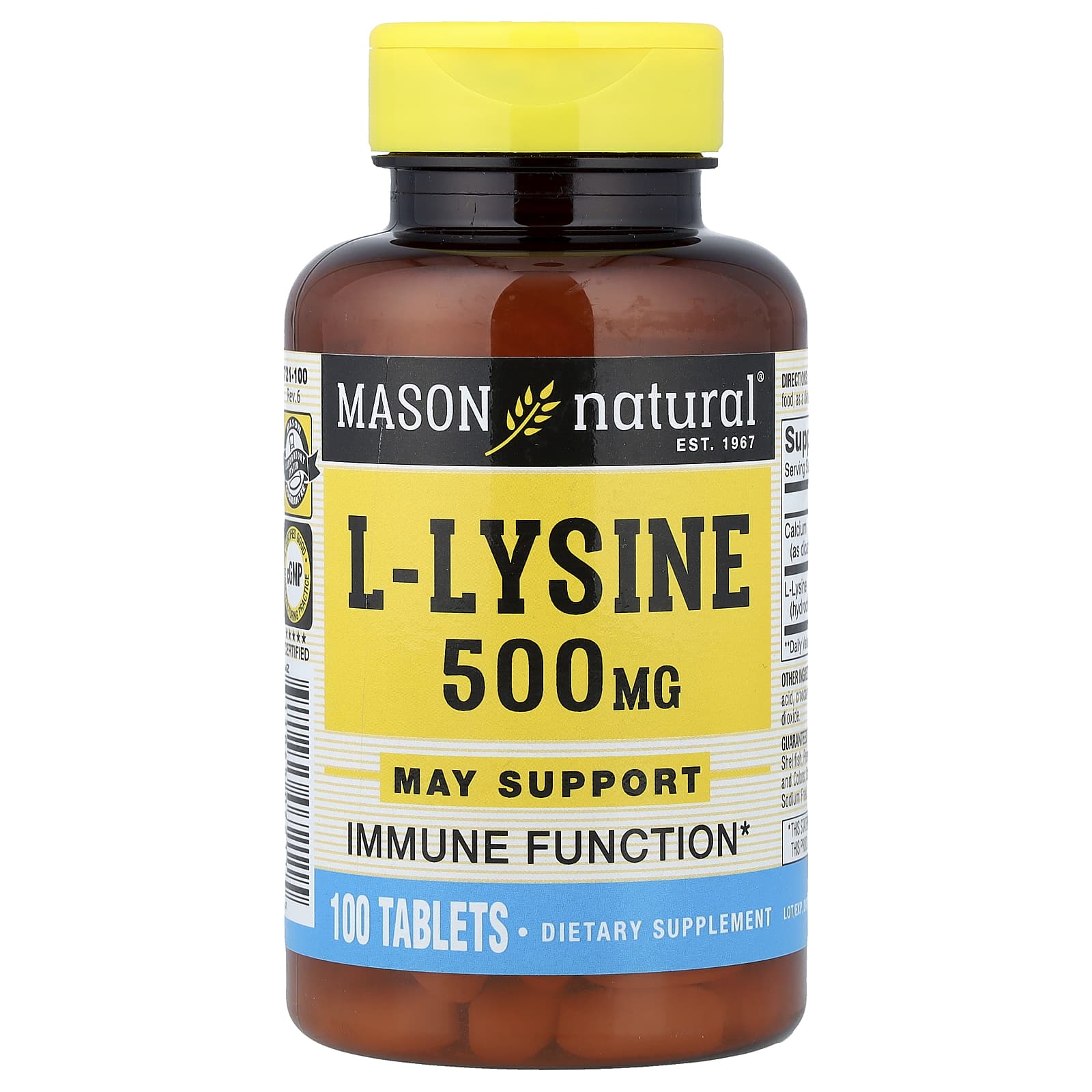 Mason Natural L-Lysine – 100 comprimés — Tunisie