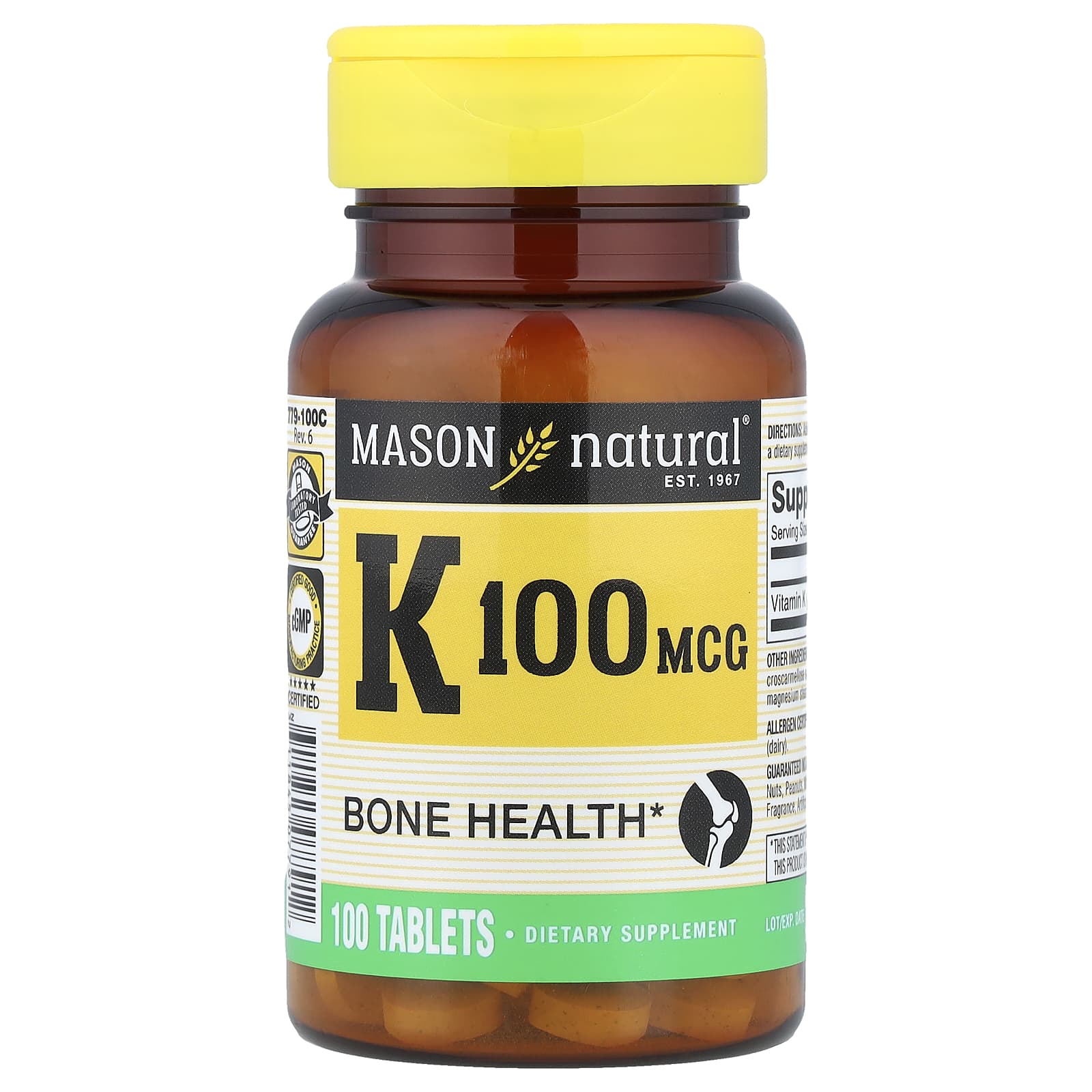 Mason Natural Vitamin K – 100 comprimés — Tunisie