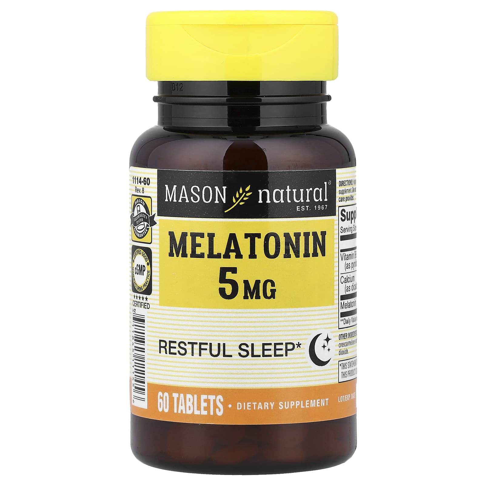 Mason Natural Melatonin – 5 mg – 60 comprimés — Tunisie