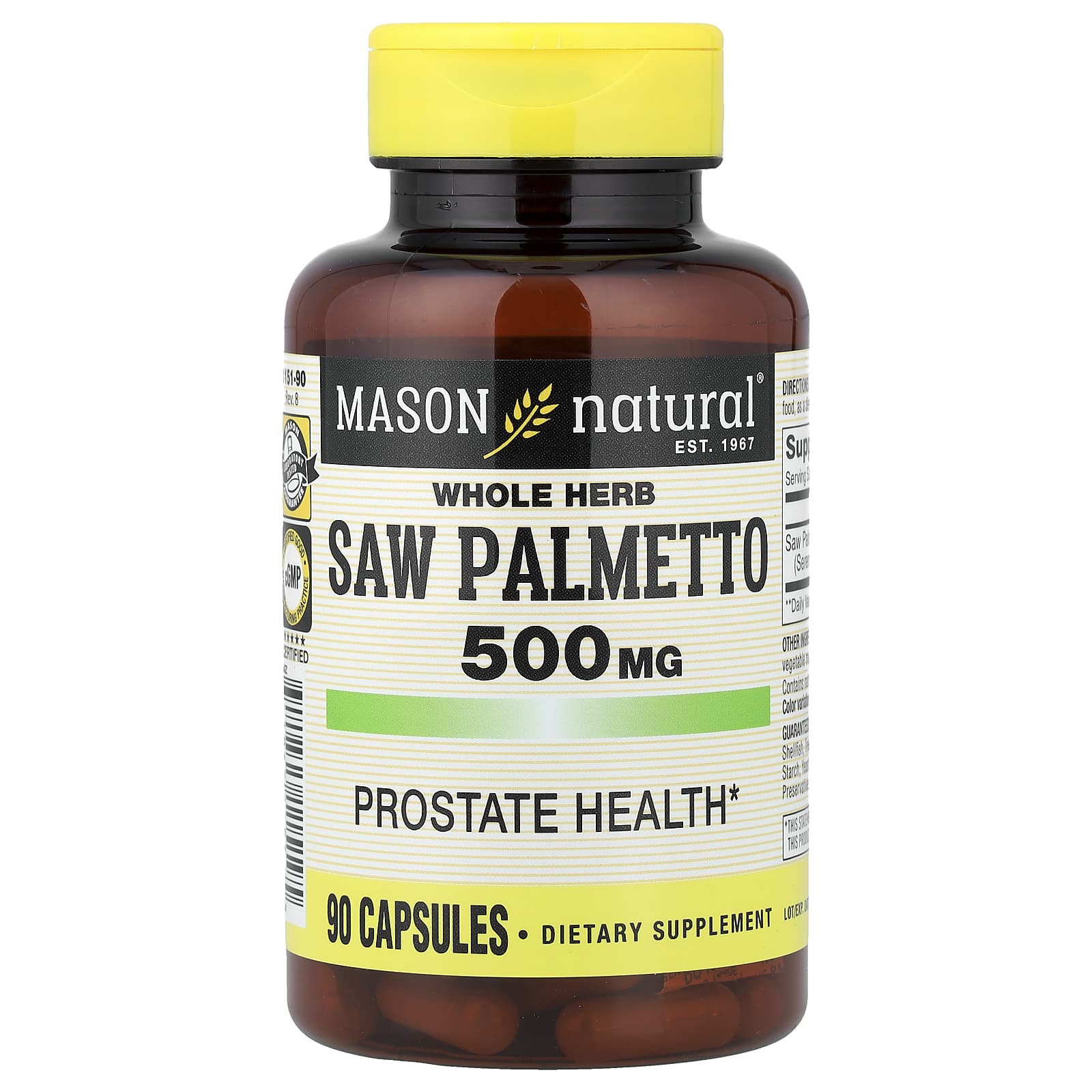 Mason Natural Whole Herb Saw Palmetto – 90 gélules — Tunisie