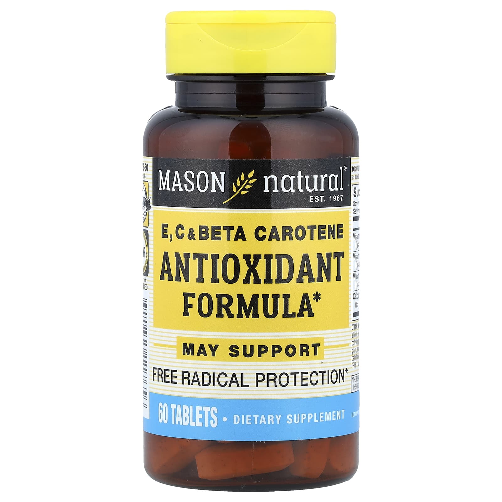 Mason Natural Vitamins E, C & Beta Carotene – 60 comprimés — Tunisie