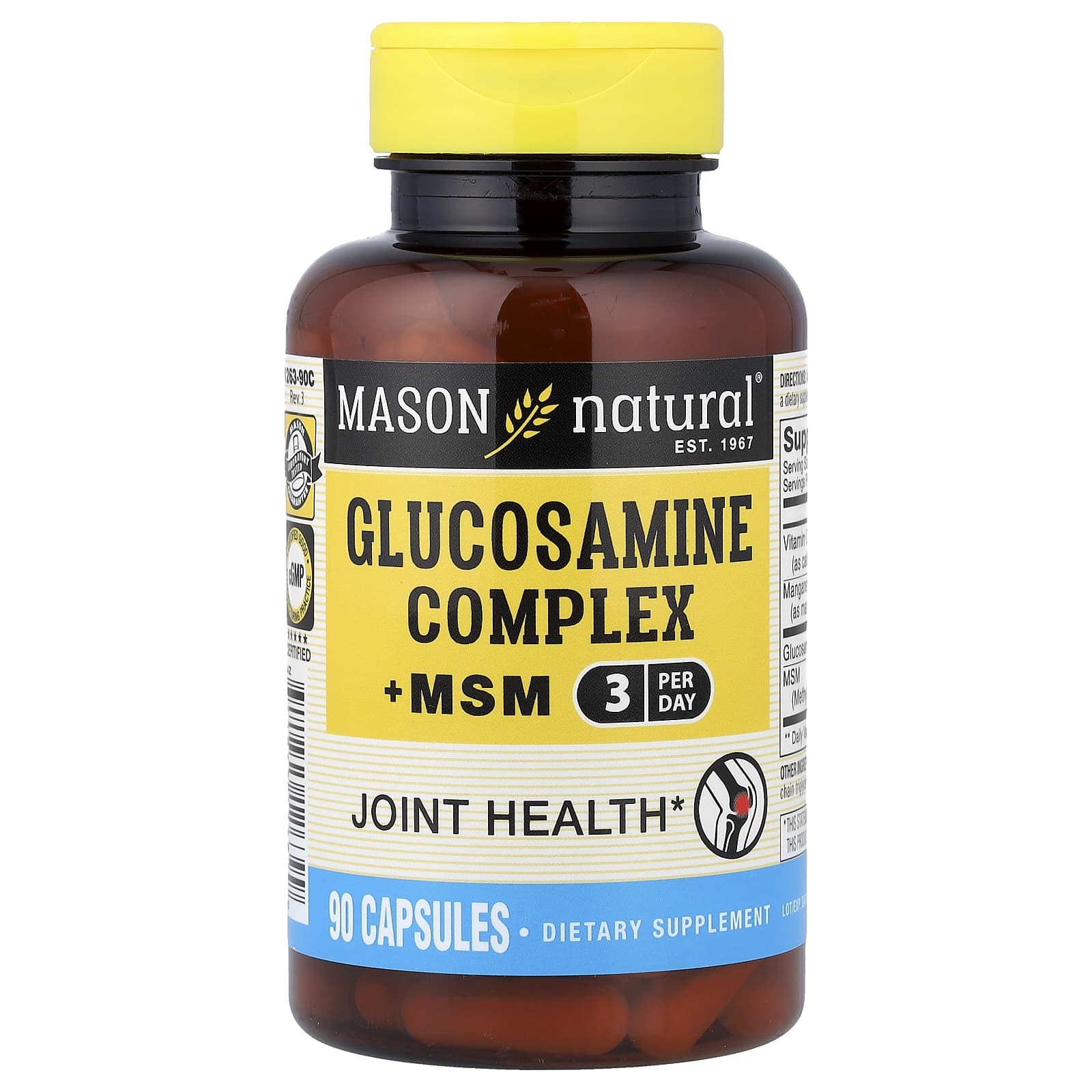 Mason Natural Glucosamine Complex + MSM – 90 gélules — Tunisie
