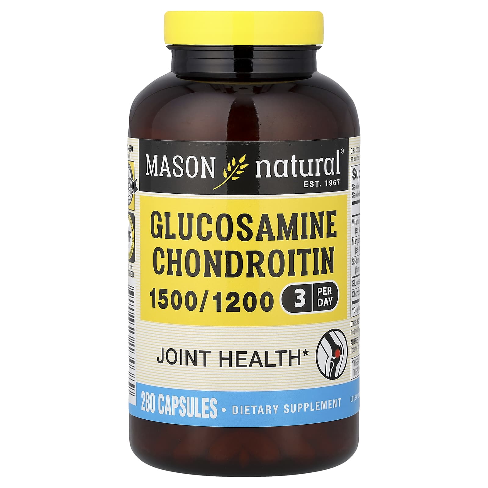 Mason Natural Glucosamine Chondroitin – 280 gélules — Tunisie
