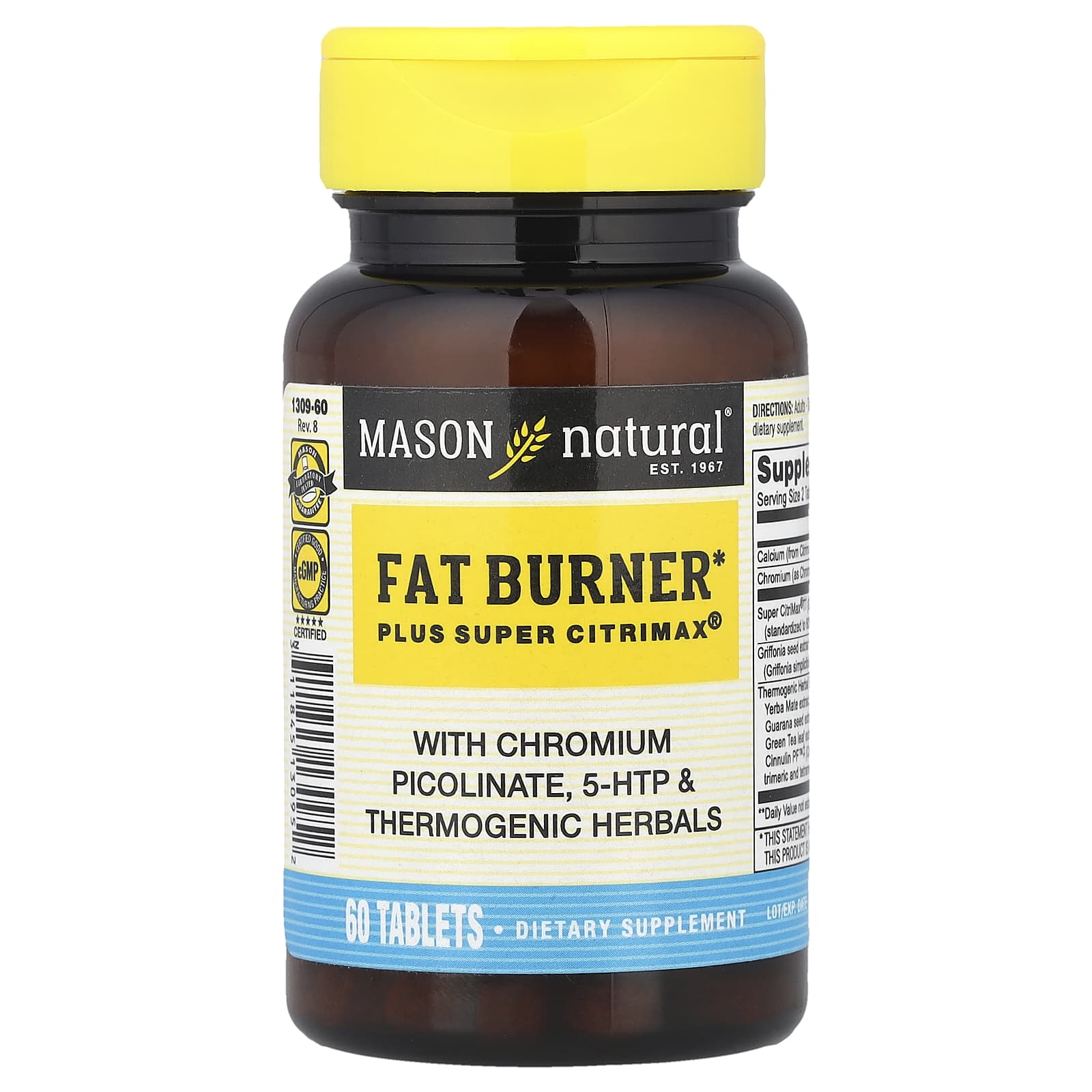 Mason Natural Fat Burner Plus Super Citrimax – 60 comprimés — Tunisie