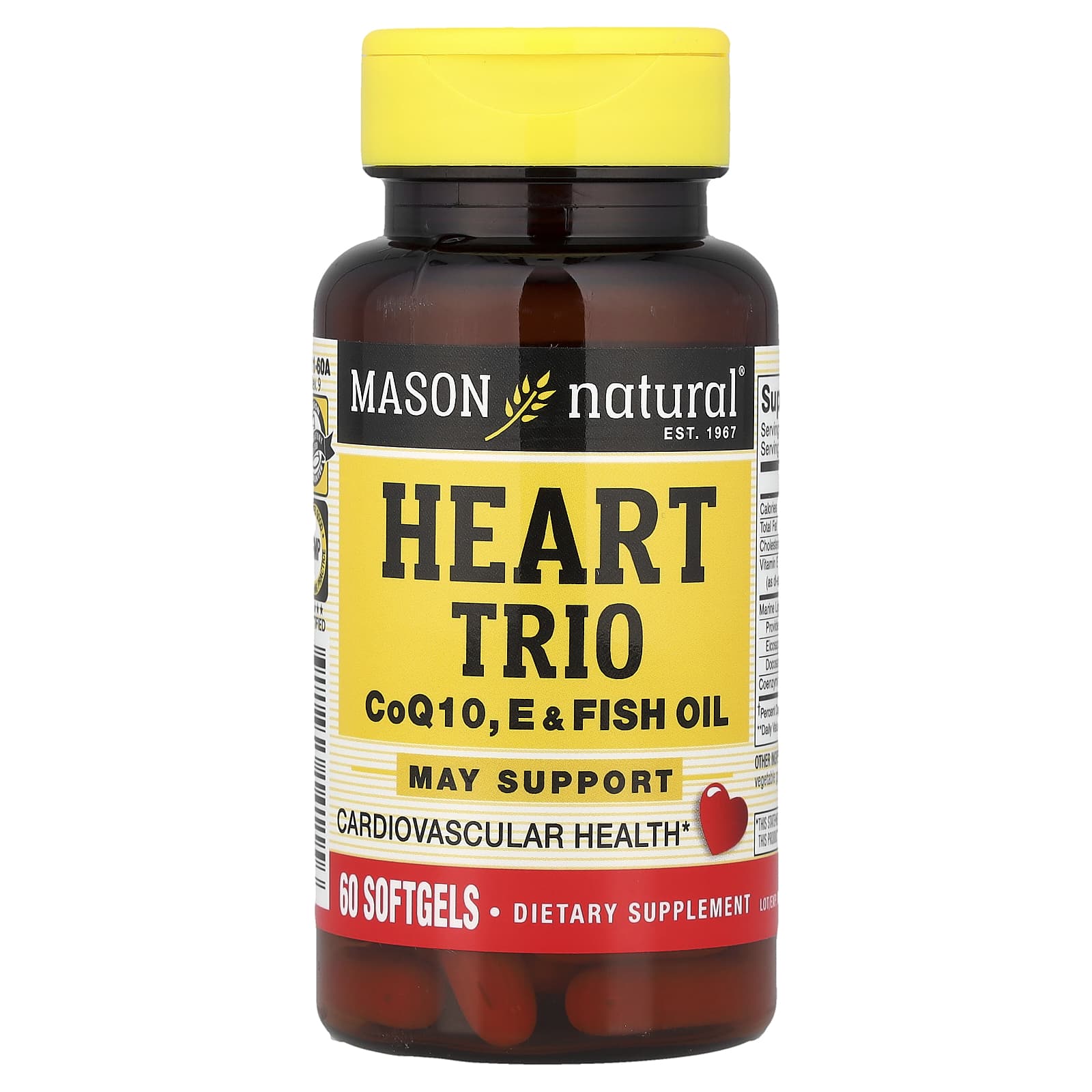 Mason Natural Heart Trio, E & Fish Oil – 60 capsules molles — Tunisie