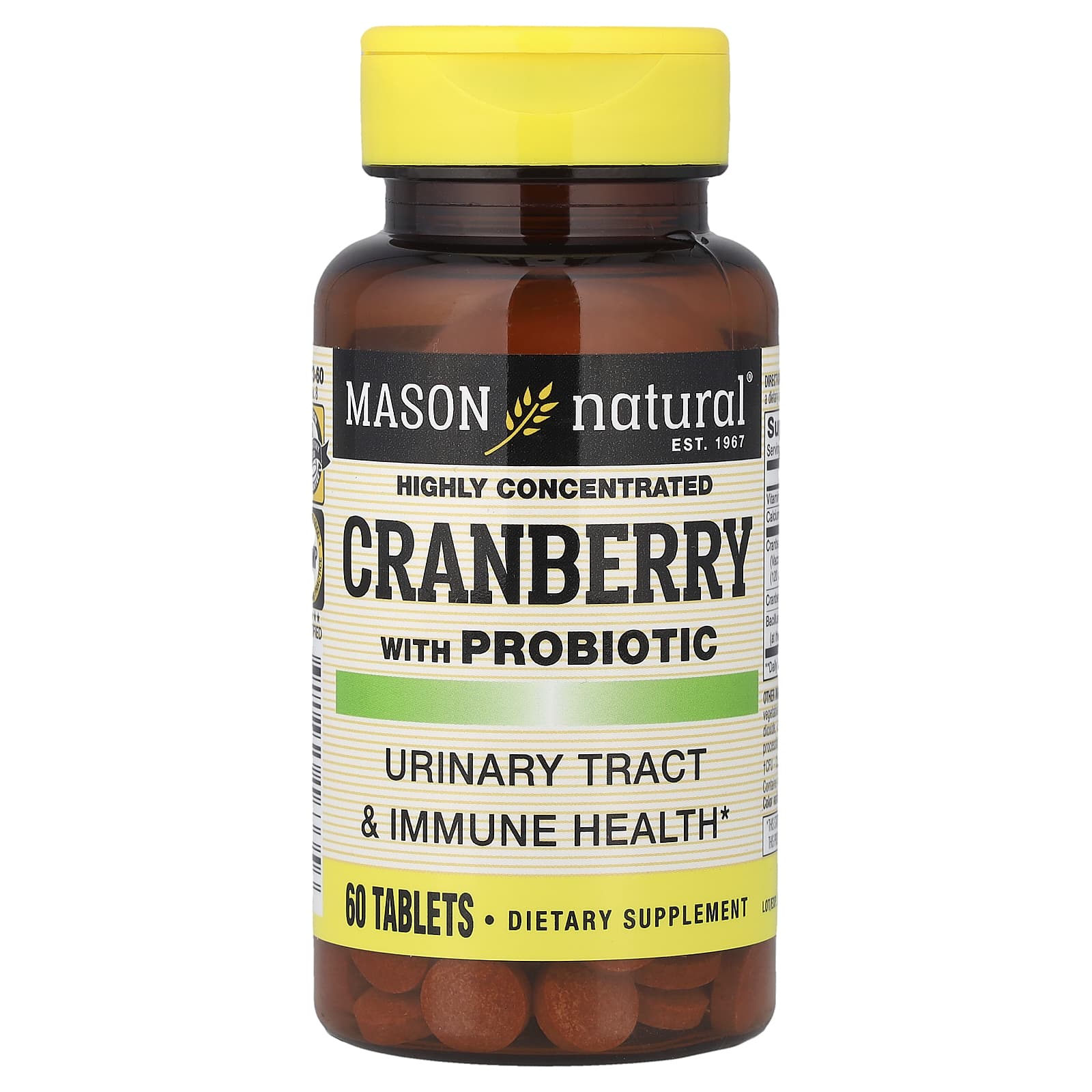 Mason Natural Highly Concentrated Cranberry with Probiotic – Highly Concentrated Cranberry with Probiotic – 60 comprimés — Tunisie