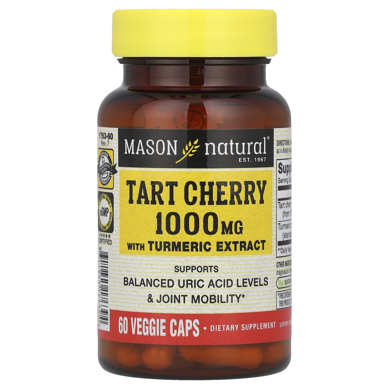 Mason Natural Tart Cherry with Turmeric Extract – Tart Cherry with Turmeric Extract – 60 gélules végétales — Tunisie