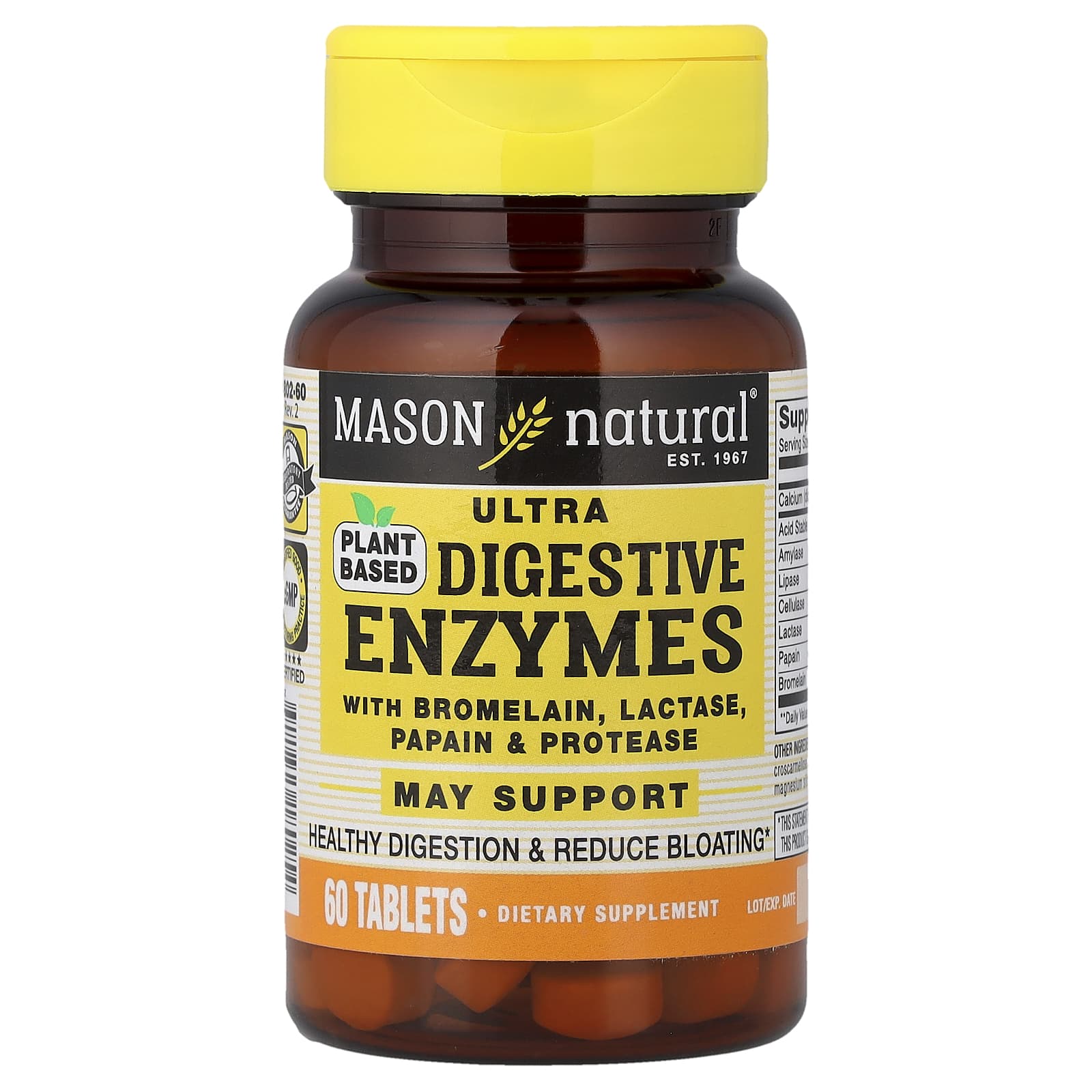 Mason Natural Plant-Based Ultra Digestive Enzymes – 60 comprimés — Tunisie